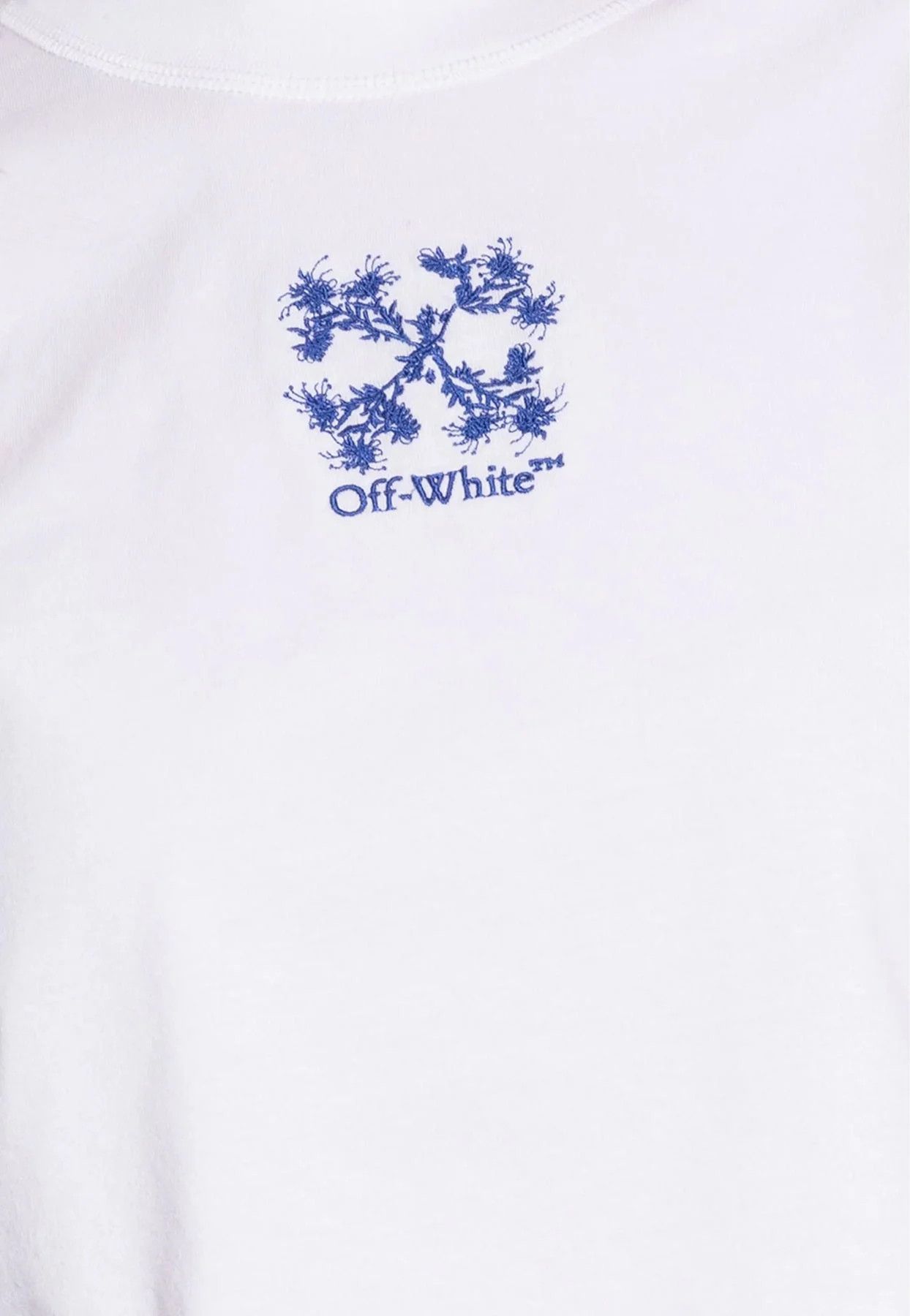 Off-White o1s22i1n0824 Arrow Embroidered Cropped T-Shirt in White Size M / US 6-8 / IT 42-44 - 2 Thumbnail