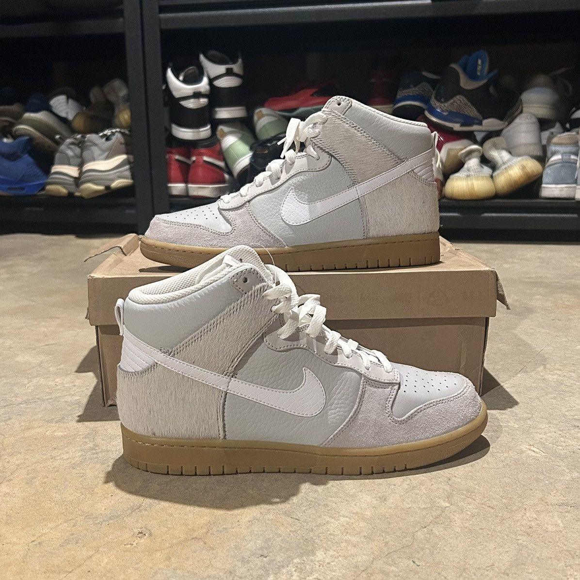 Nike × Nike SB Nike Dunk High Premium Neutral Grey Pony Hair 2008 US 9 Size US 9 / EU 42 - 1 Thumbnail