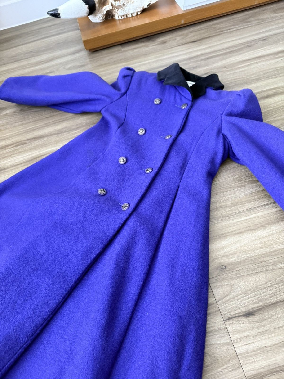 Other Vintage Rothschild Girls Wool Coat Sz 12 Purple Black Velvet Size XS / US 0-2 / IT 36-38 - 2 Thumbnail