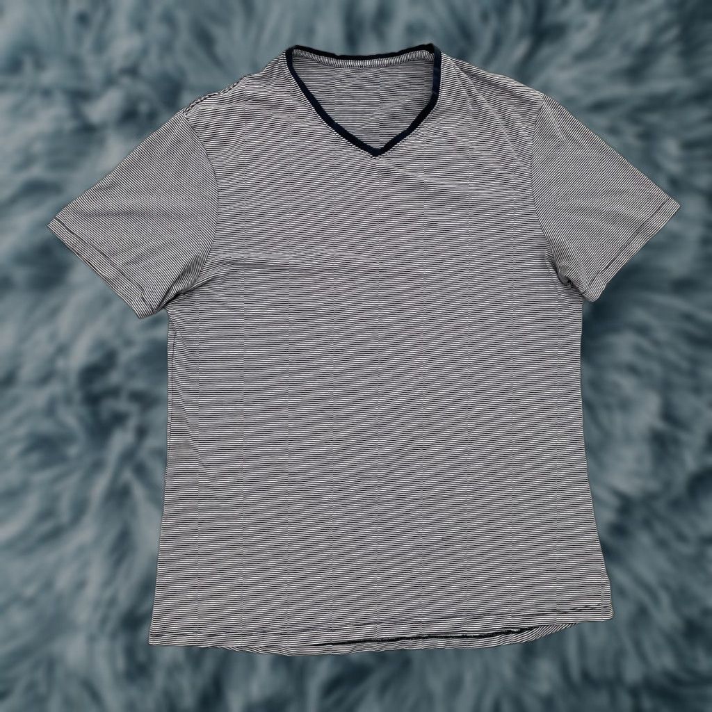 Lululemon Lululemon Active Shirt Men Large Blue Striped Short Sleeve V-Neck Athleisure Size US L / EU 52-54 / 3 - 1 Thumbnail