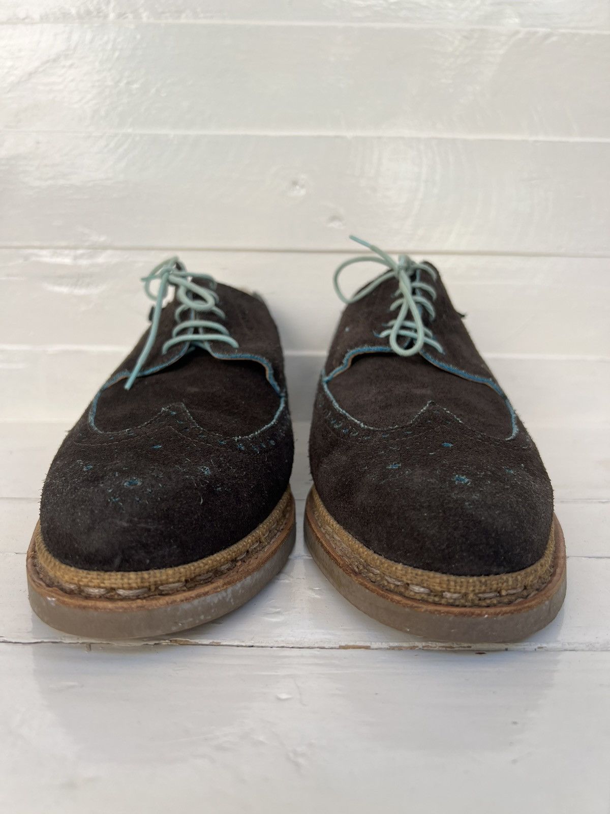 Paraboot Paraboot Men’s Brown Suede Wingtip Oxfords Brogue Size US 8.5 / EU 41-42 - 5 Thumbnail