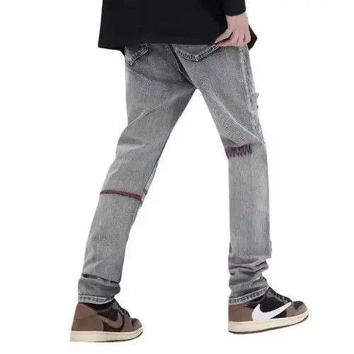 VIBE Patched Distressed Embroidery Blue Denim Jeans Size US 30 / EU 46 - 2 Thumbnail