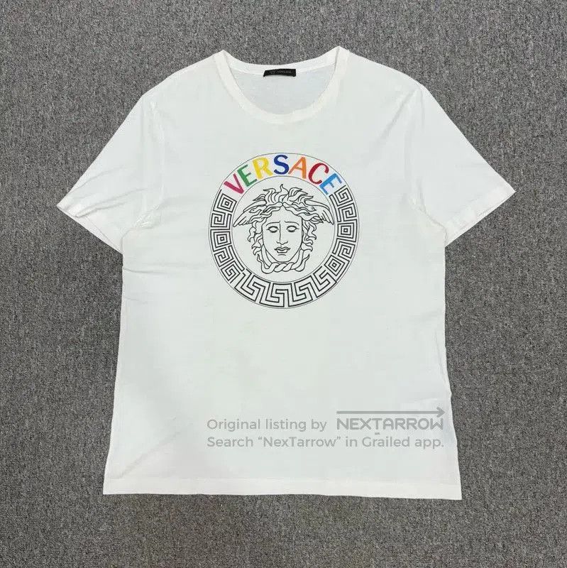 Versace Versace White Cotton Men's T-Shirt with Logo . Size US XXL / EU 58 / 5 - 1 Thumbnail