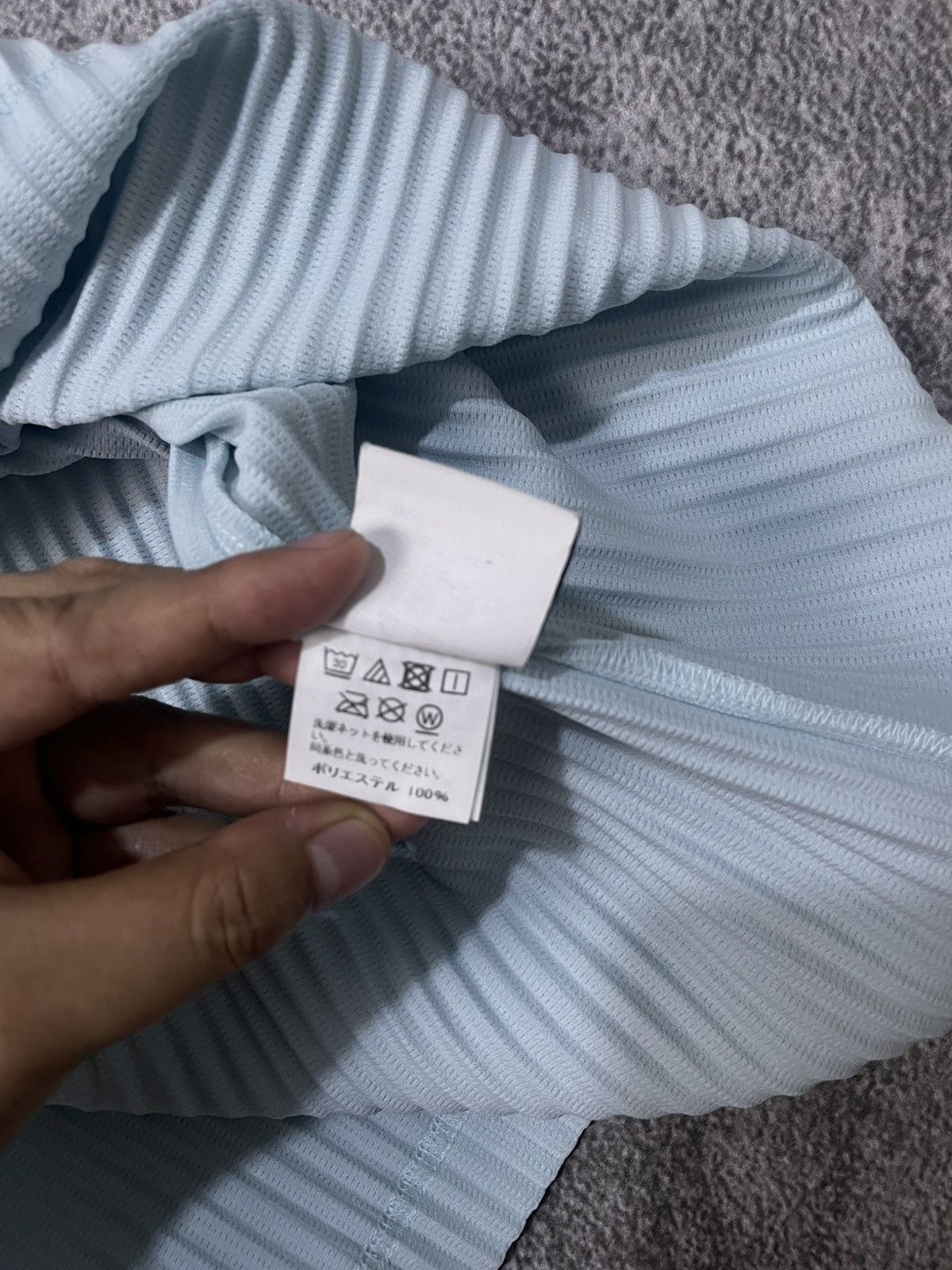 Homme Plisse Issey Miyake Homme Plissé Issey Miyake Short Sleeve Tee Light Blue Size US L / EU 52-54 / 3 - 8 Thumbnail