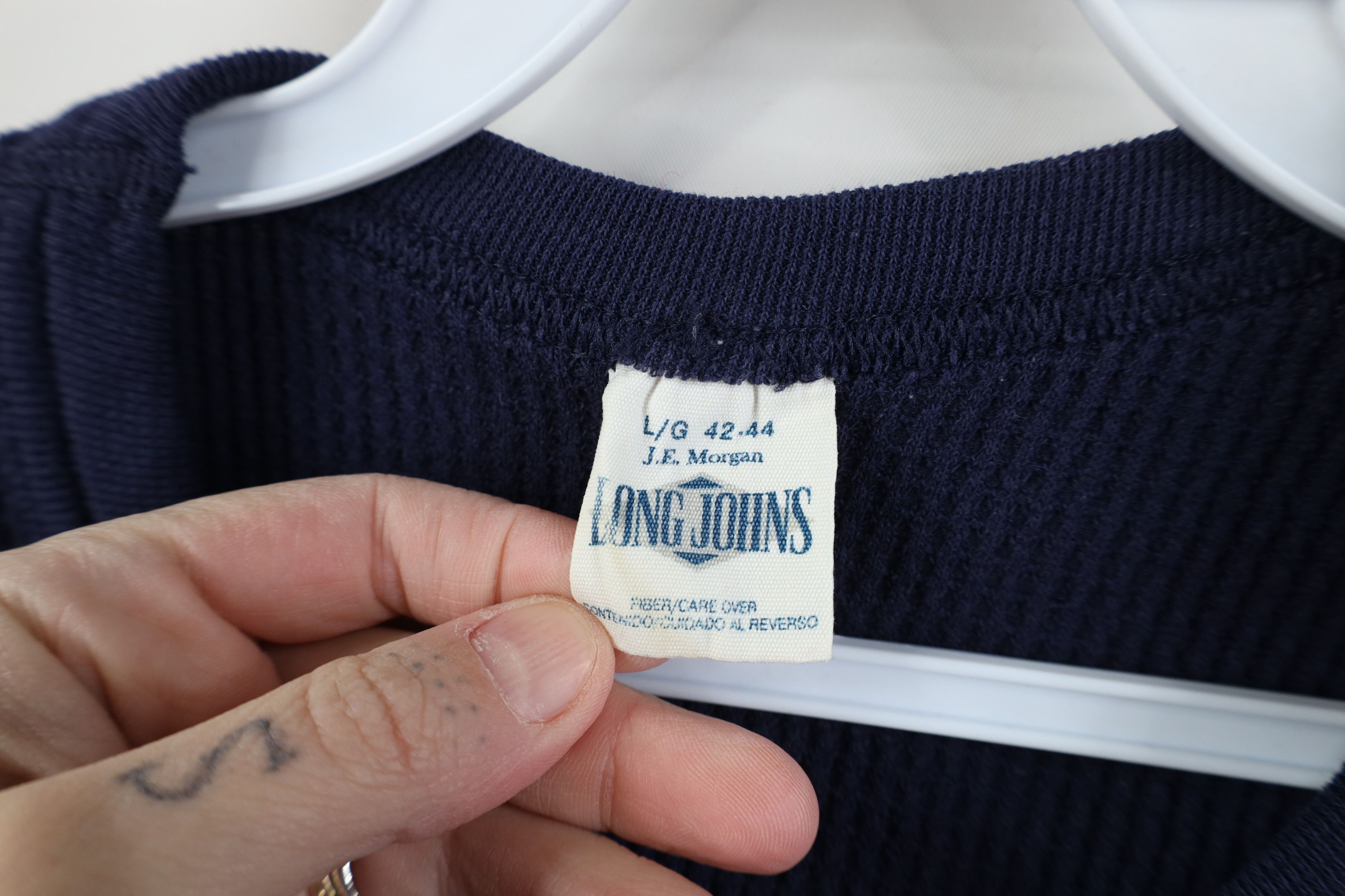 Vintage Vintage 70s Streetwear Thermal Waffle Knit T-Shirt Blue USA Size US L / EU 52-54 / 3 - 4 Thumbnail