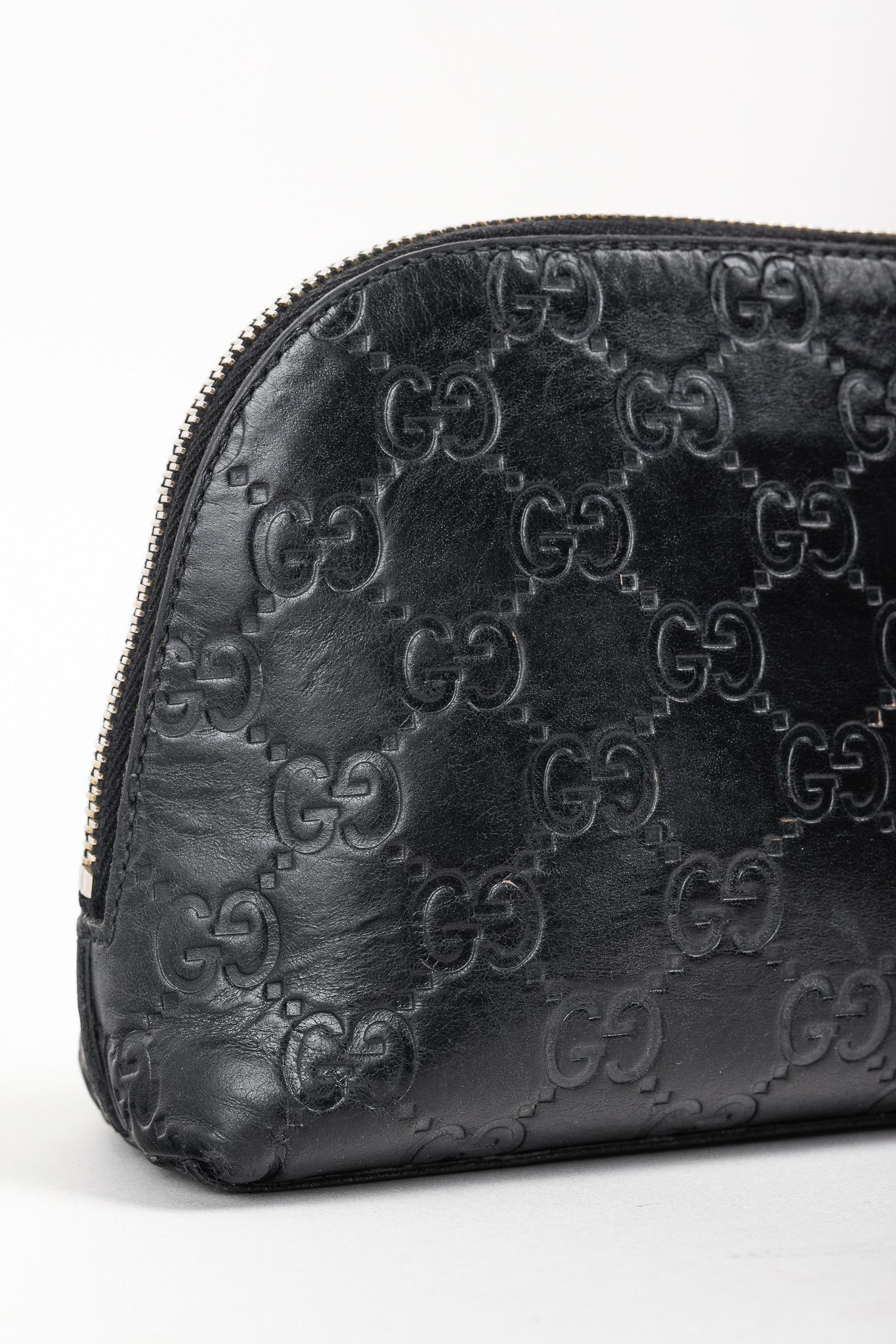 Gucci Gucci Guccisimma GG Black Leather Cosmetic Case Size ONE SIZE - 6 Thumbnail