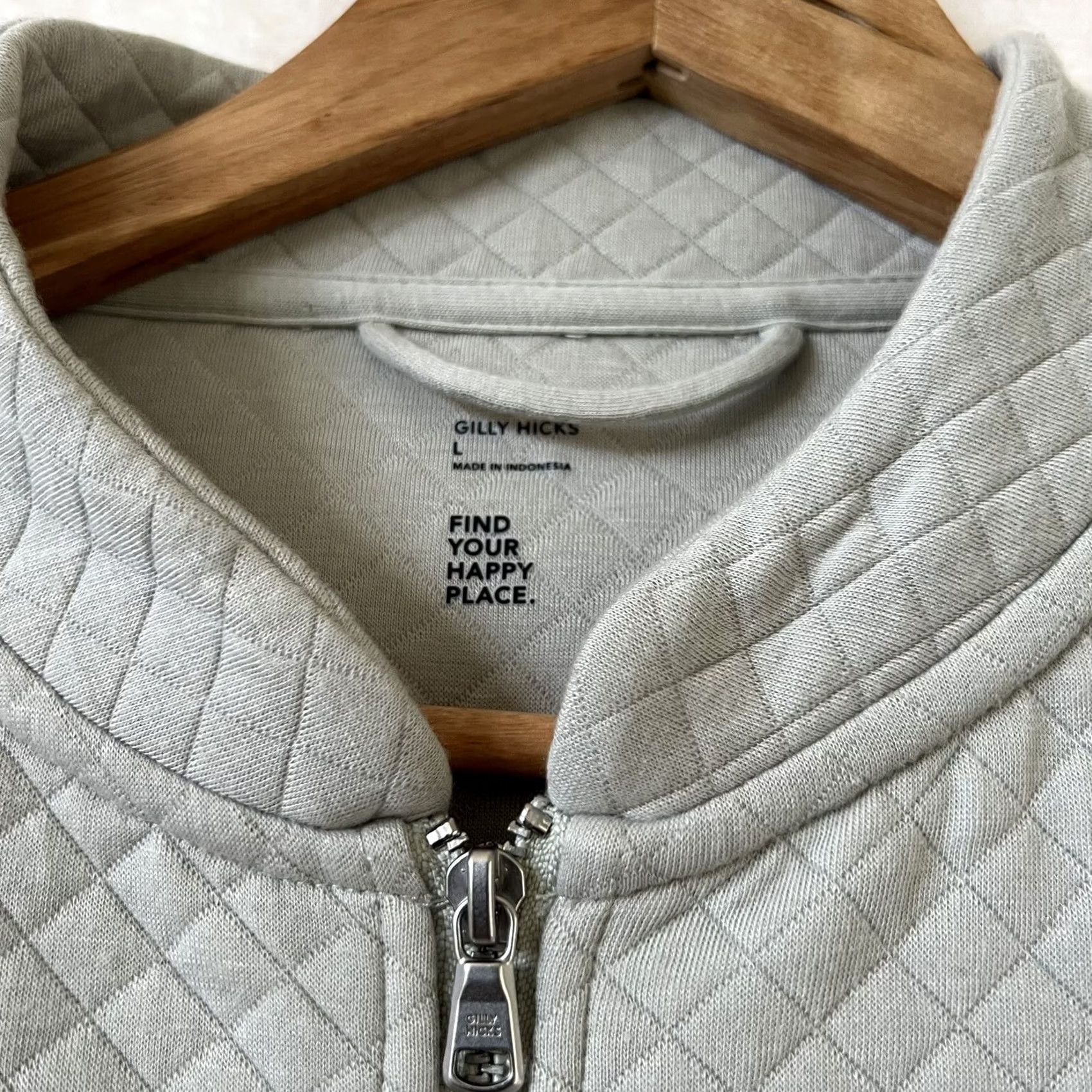 Vintage GILLY HICKS Women’s Quilted Bomber Jacket L Regular Light green Women Jacket Size L / US 10 / IT 46 - 4 Thumbnail