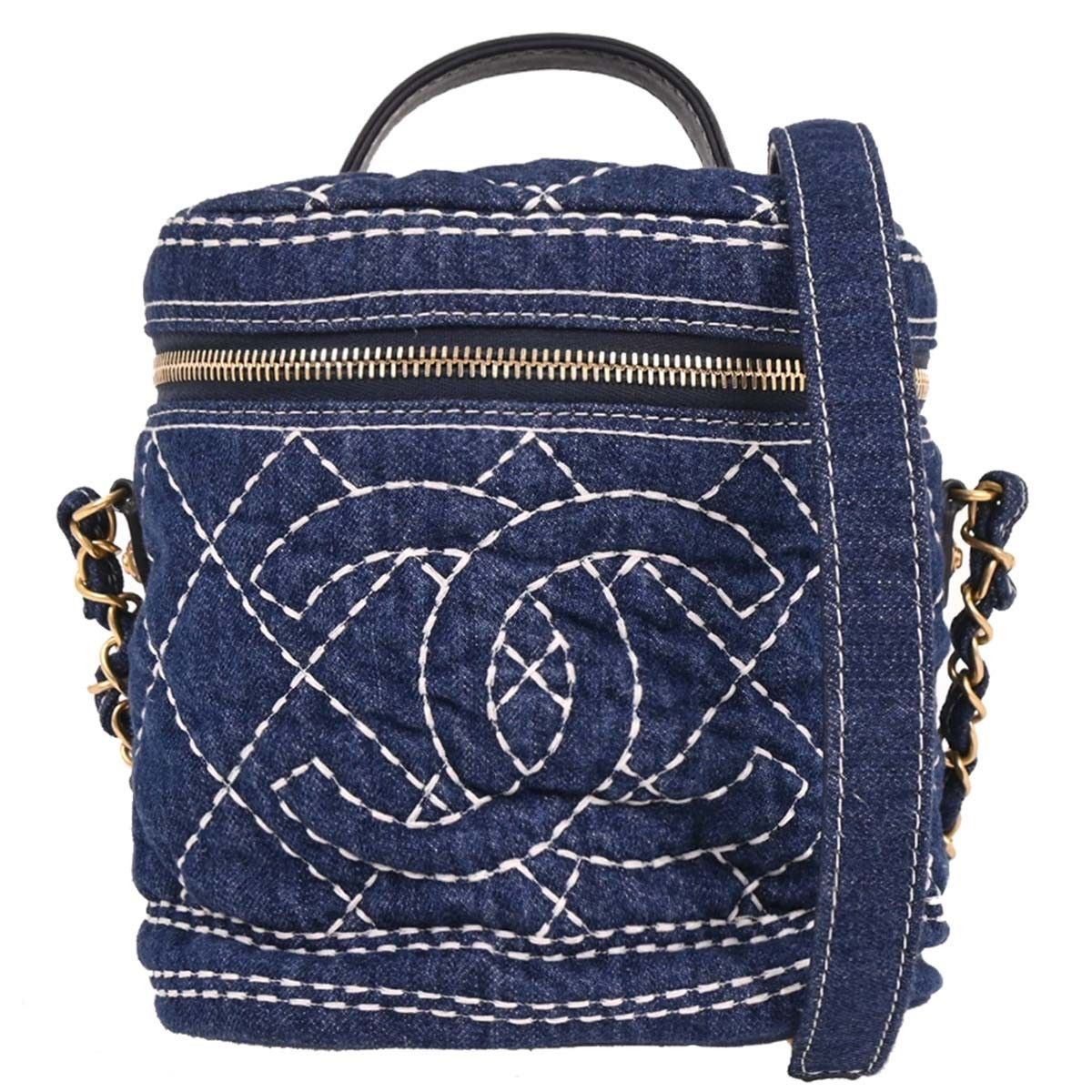 Chanel Chanel Vanity Case Quilted Denim Size ONE SIZE - 1 Thumbnail