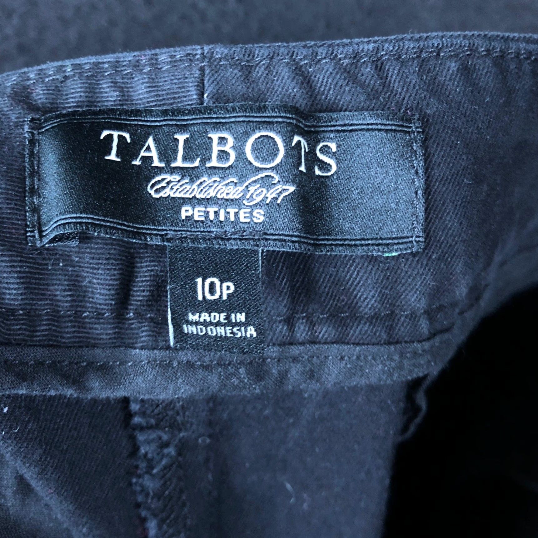 Talbots Talbots Womens Pants Black Petite Heritage Mid Rise Straight Leg Stretch 10P Size 24" / US 00 / IT 34 - 4 Thumbnail