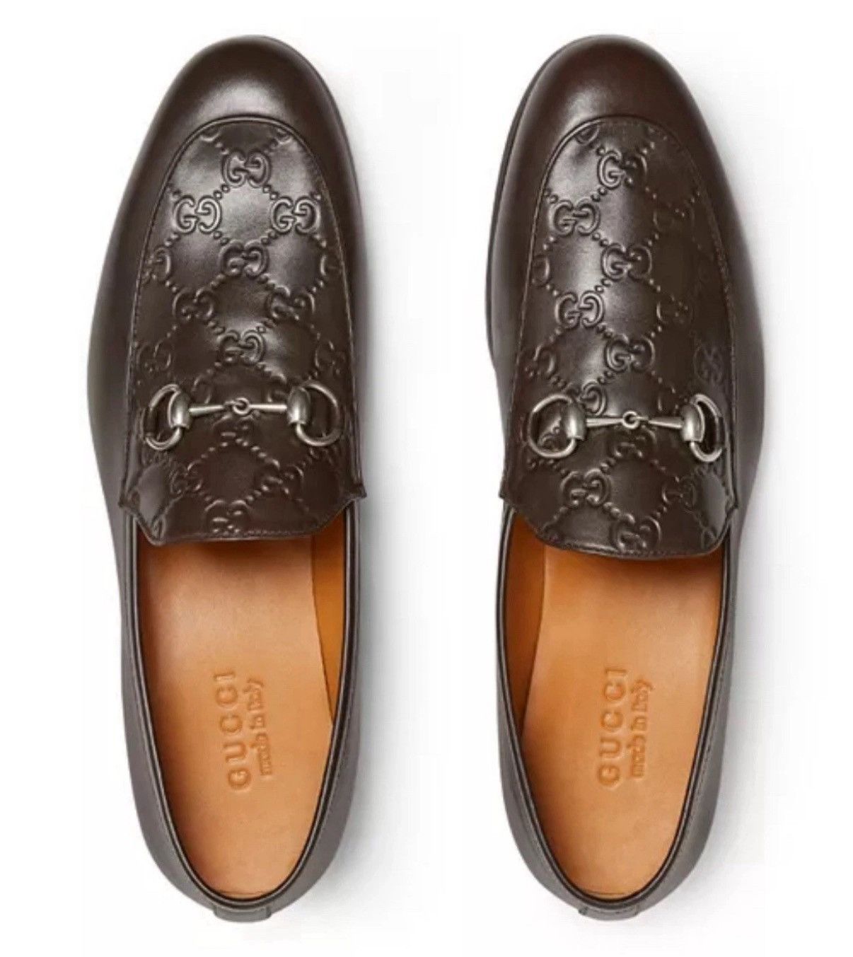 Gucci Gucci Brown Leather GG Embossed Horsebit Loafers - Size 7UK Size US 8 / EU 41 - 13 Thumbnail