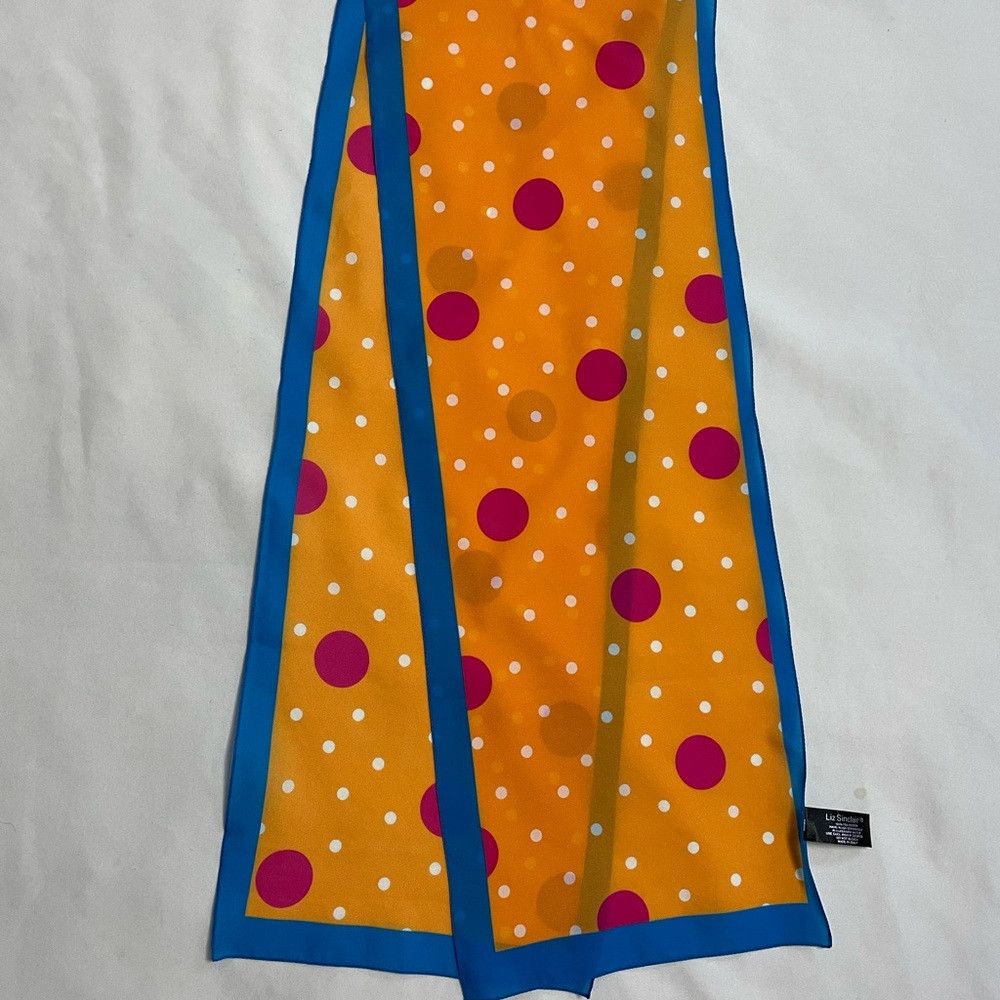 Other Liz Sinclair Vintage Orange Pink Polka Dot Scarf Made in It Size ONE SIZE - 7 Thumbnail