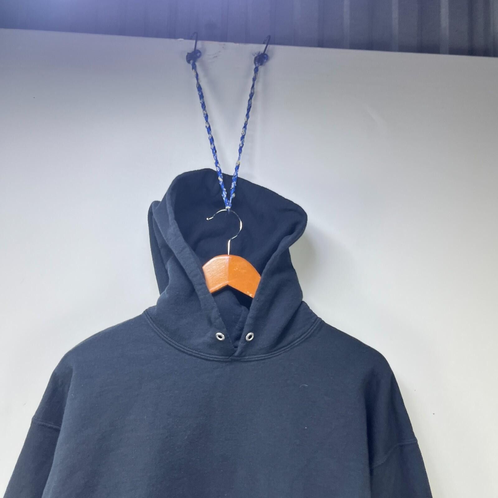 Jerzees Vintage Jerzees Black Blank Faded Hoodie Russell XL Size US XL / EU 56 / 4 - 2 Thumbnail