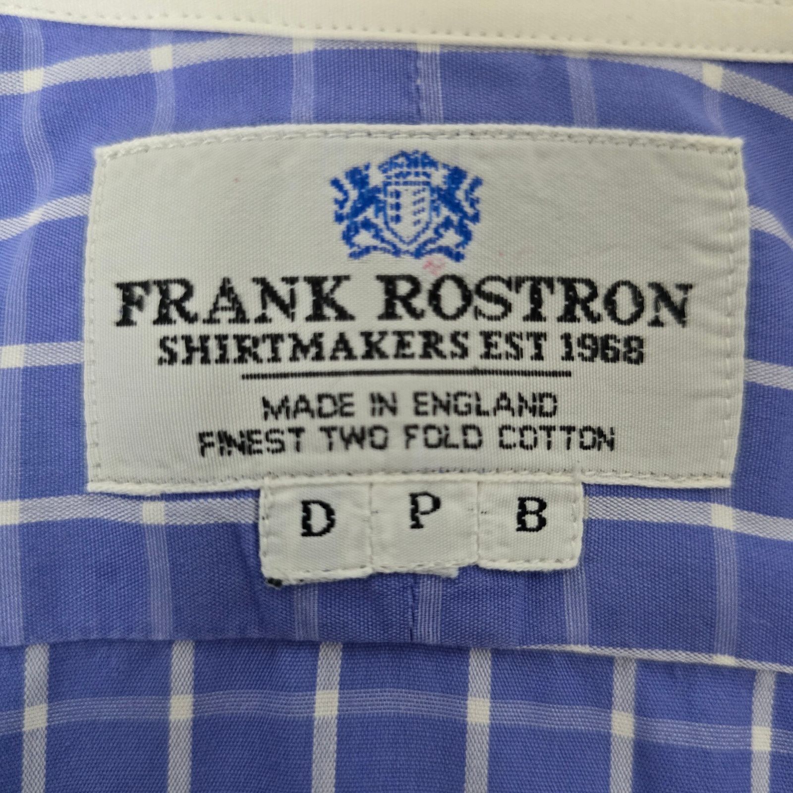 Vintage Frank Rostron England Shirt Contrast Collar Four-button Cuff Size US XL / EU 56 / 4 - 15 Thumbnail