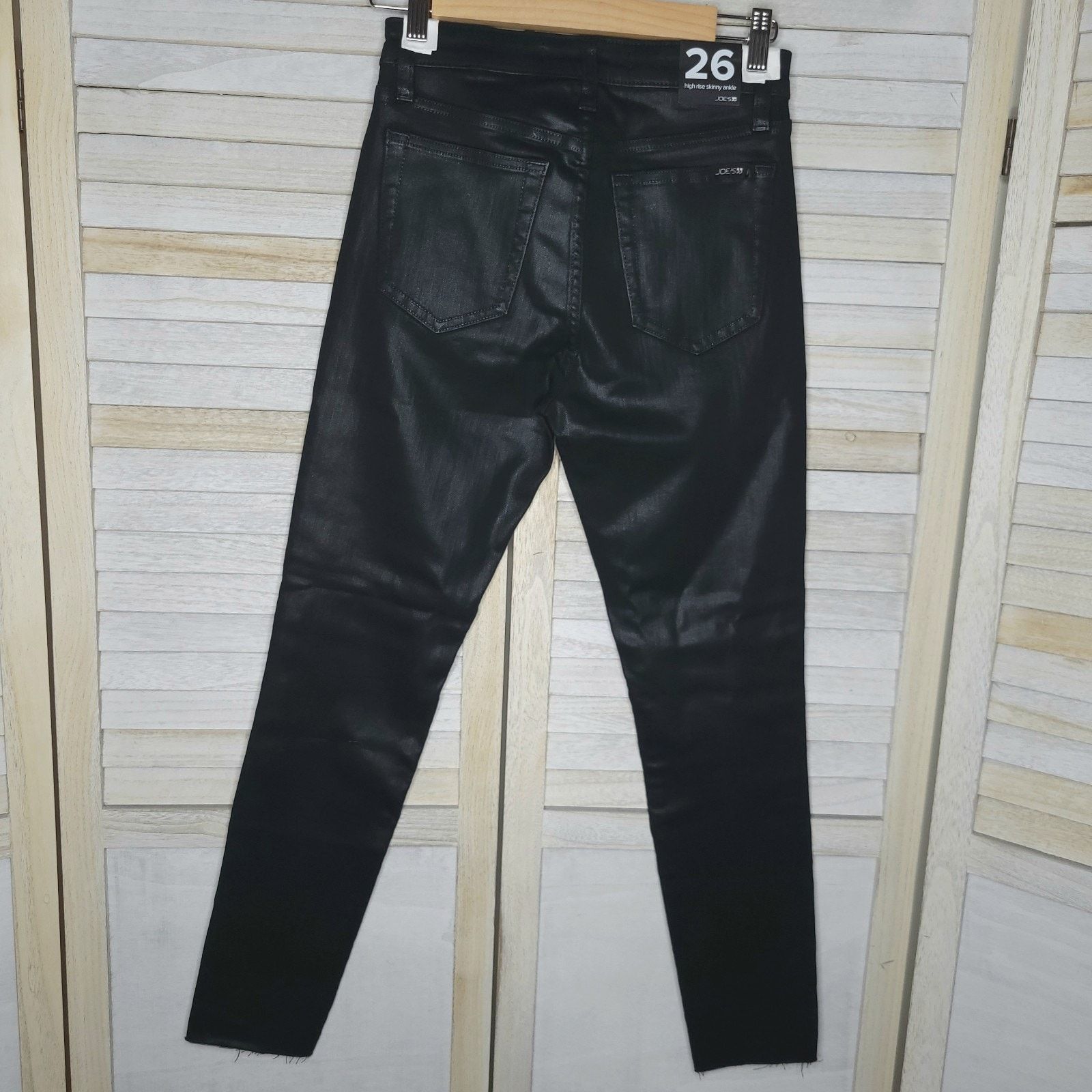 Anthropologie NWT JOE’s Coated High Rise Skinny Jeans 26 Charlie raw hem Size 26" / US 2 / IT 38 - 1 Thumbnail