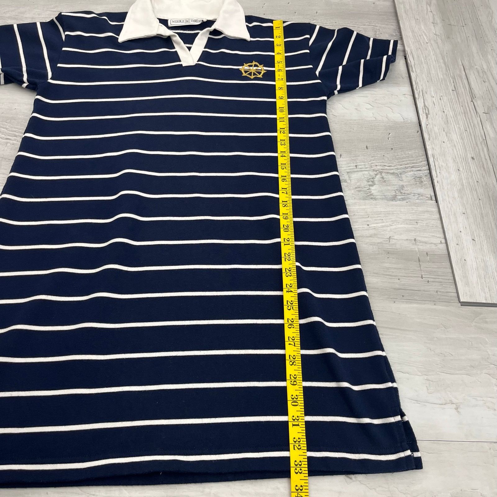 Other Vintage Needle & Threads Short Sleeve Striped Shirt Dress Size L / US 10 / IT 46 - 8 Thumbnail
