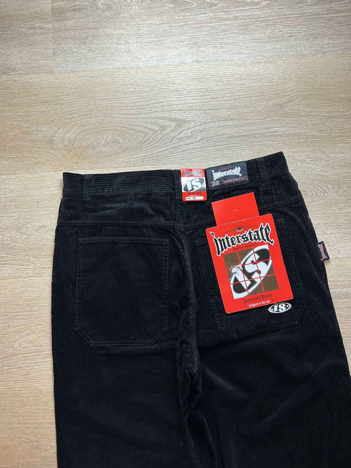 image of Jnco x Vintage y2K Interstate Baggy Corduroy Pants in Black, Men's (Size 38)