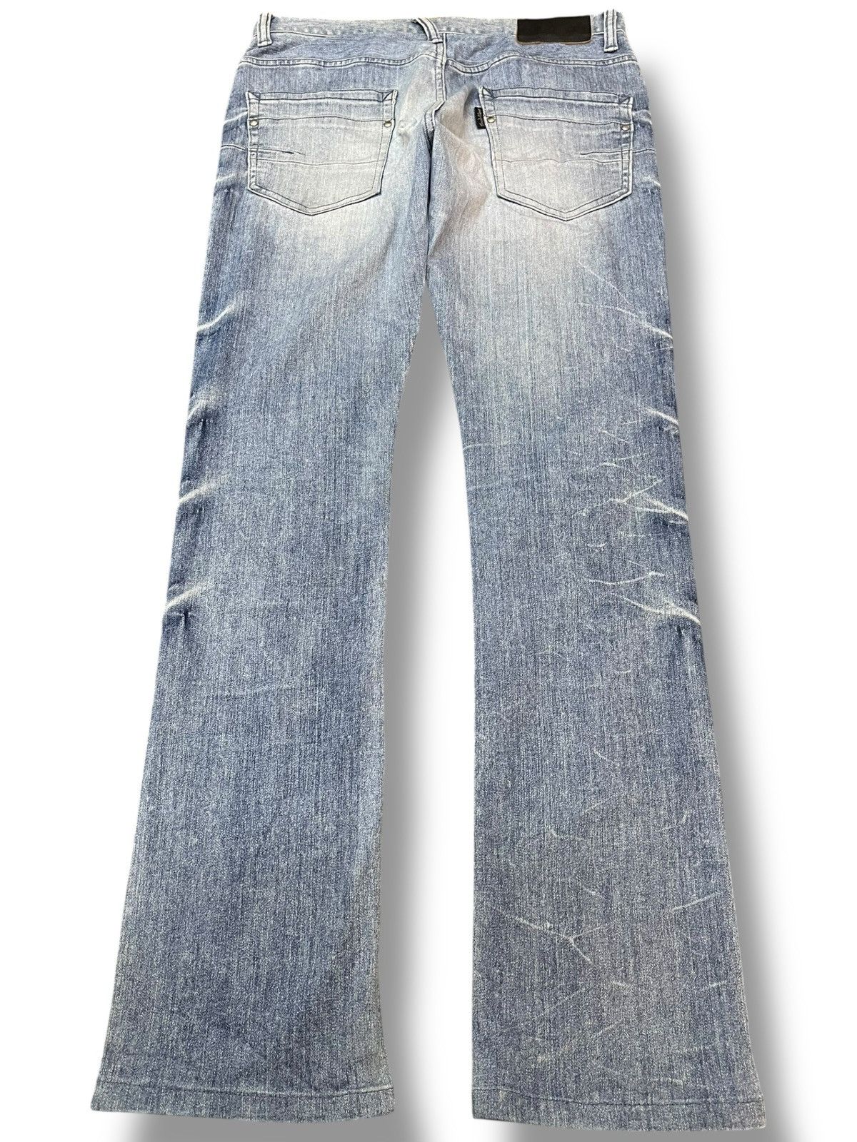 Le Grande Bleu (L.G.B.) × Tornado Mart Vintage Tornado Mart Flare Whiskers Faded Grunge Denim Size US 31 - 5 Thumbnail