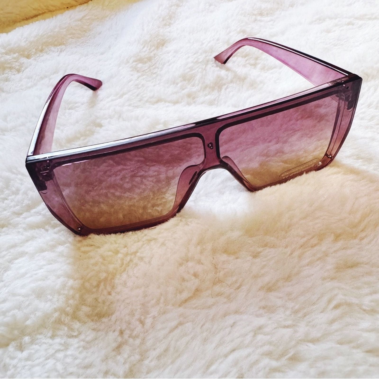 Other Greta Dark Purple Oversized Statement Sunglasses Size ONE SIZE - 6 Thumbnail