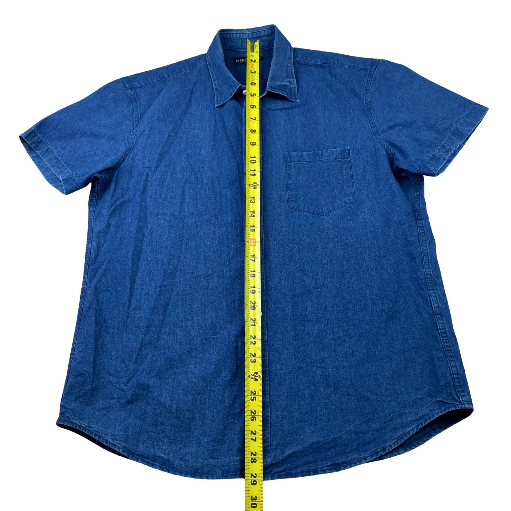 J.Crew J.CREW DENIM Button-Front Shirt Blue L 100% Cotton Short Sleeve Men’s Regular Mens Size US L / EU 52-54 / 3 - 5 Thumbnail