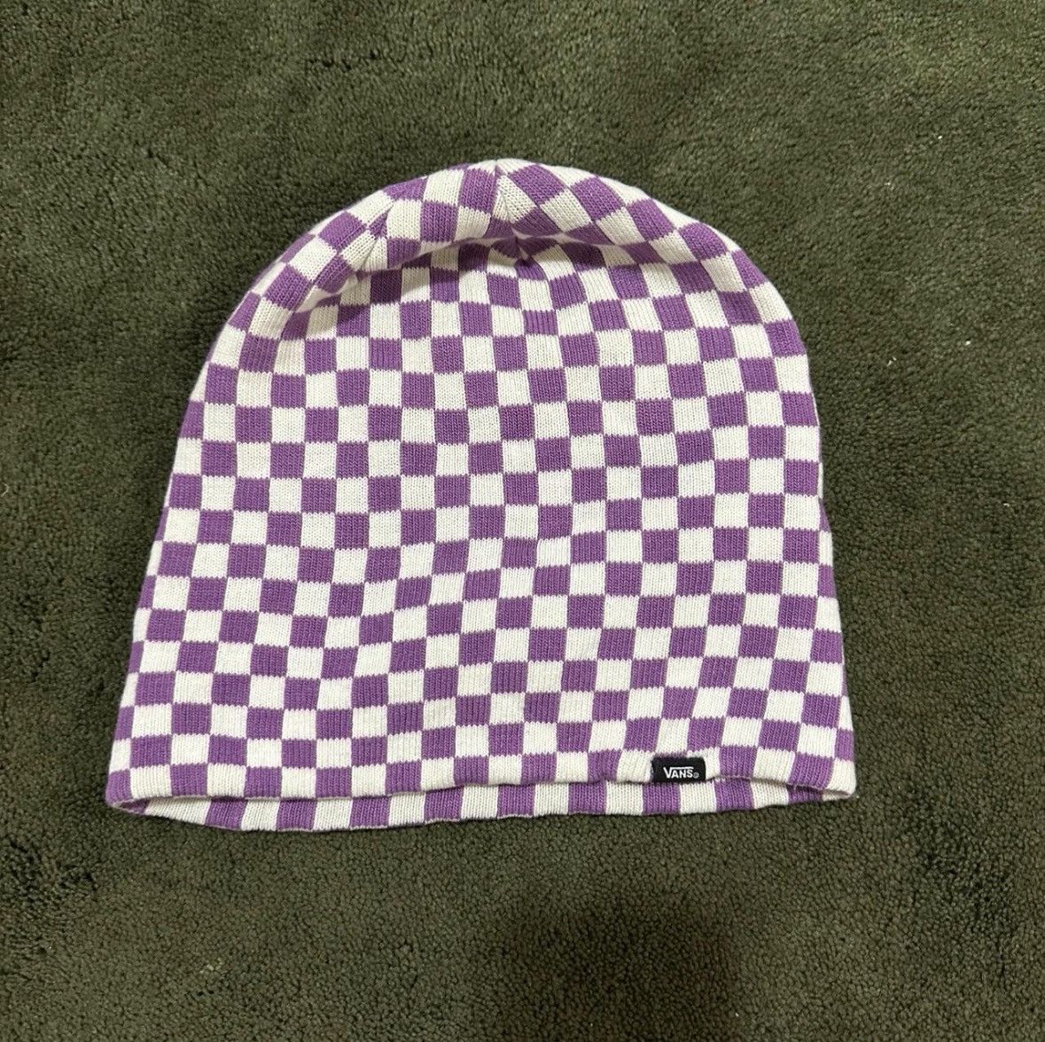 Vans Purple and white Vans checkerboard beanie Size ONE SIZE - 1 Thumbnail