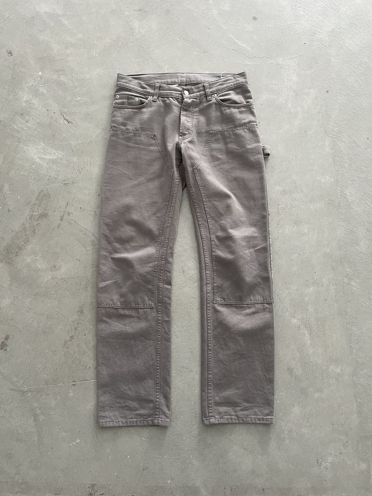 image of Helmut Lang Ss99 Sage Grey Double Knee Work Pants, Men's (Size 31)