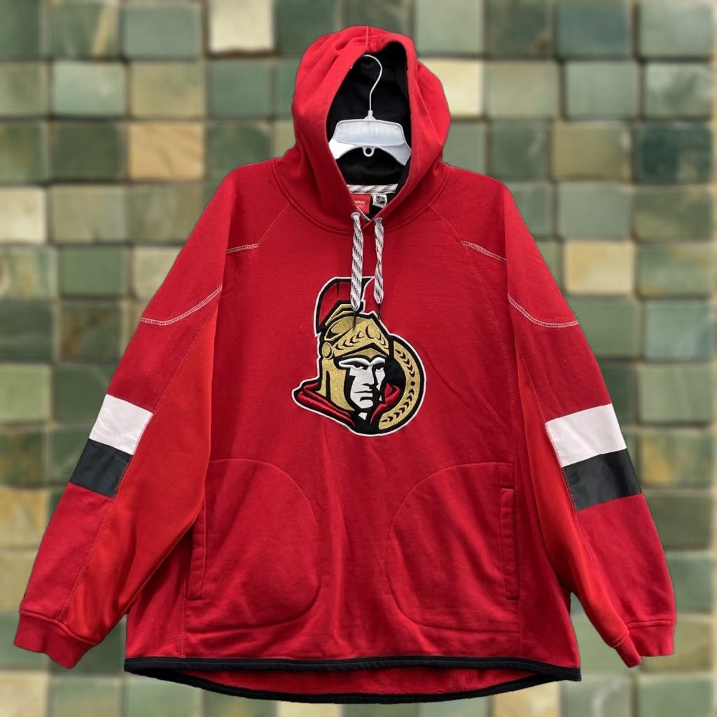 VINTAGE Reebok Hockey Ottowa Senators Jersey Hoodie Men 2XL NHL Sportswear 90's Training