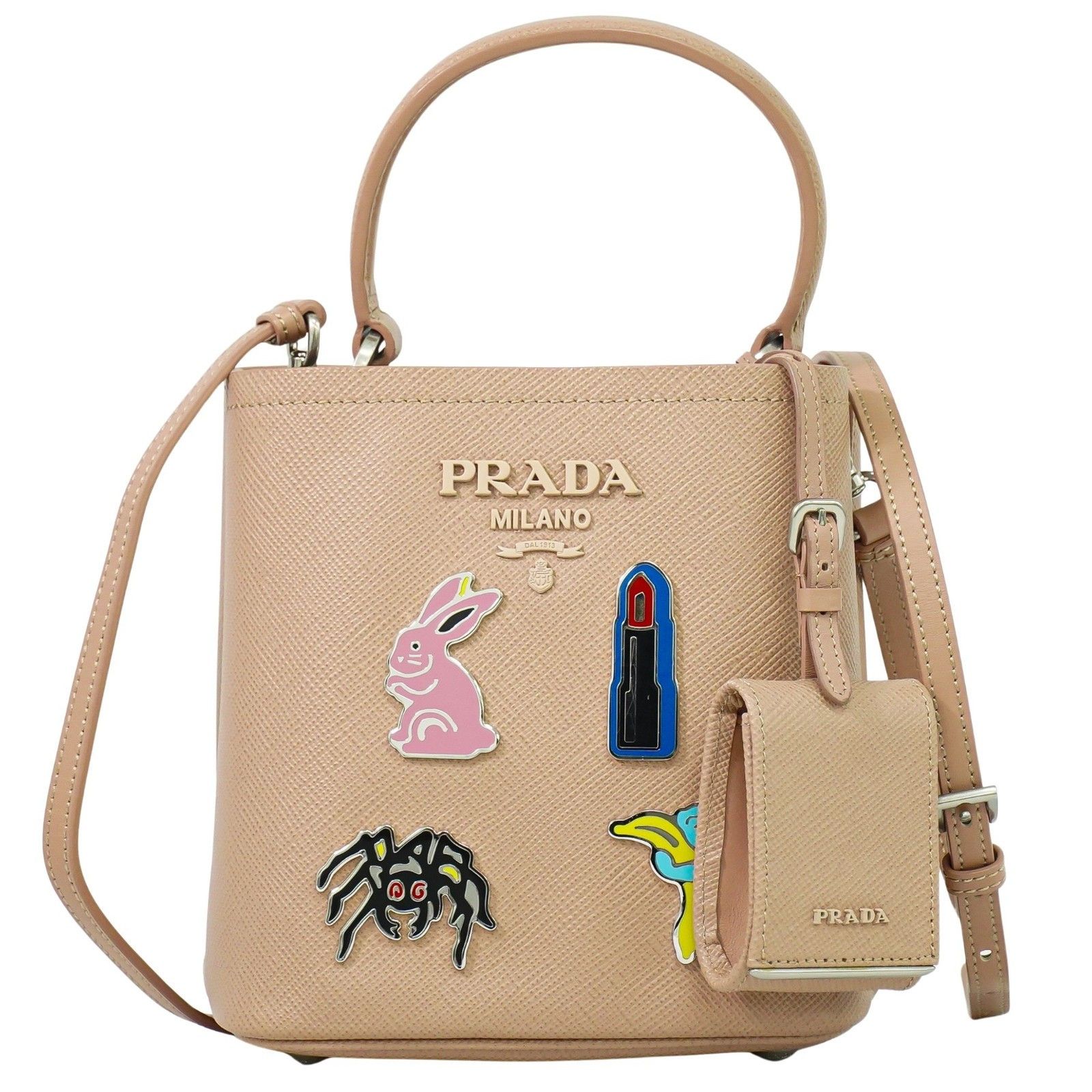 Prada Prada Panier Bucket Bag Saffiano Leather Size ONE SIZE - 1 Thumbnail