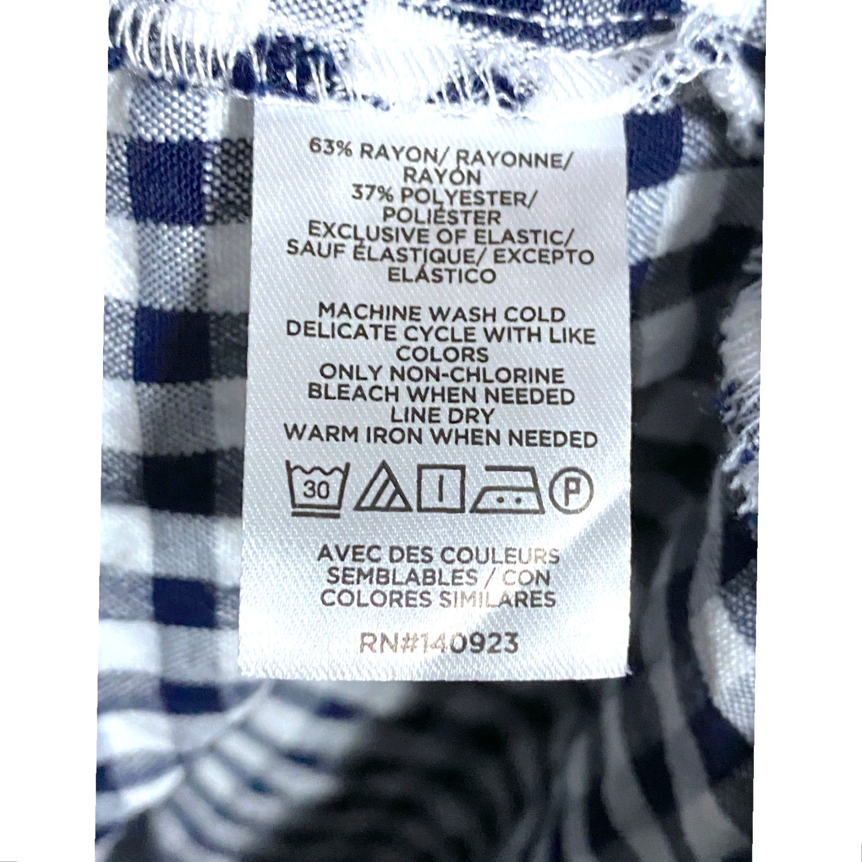 Loft LOFT Gingham Check Blue Cowl Neck Mini Dress 10 Casual Coastal Nautical Sleeveless A-Line Women's Size L / US 10 / IT 46 - 7 Thumbnail