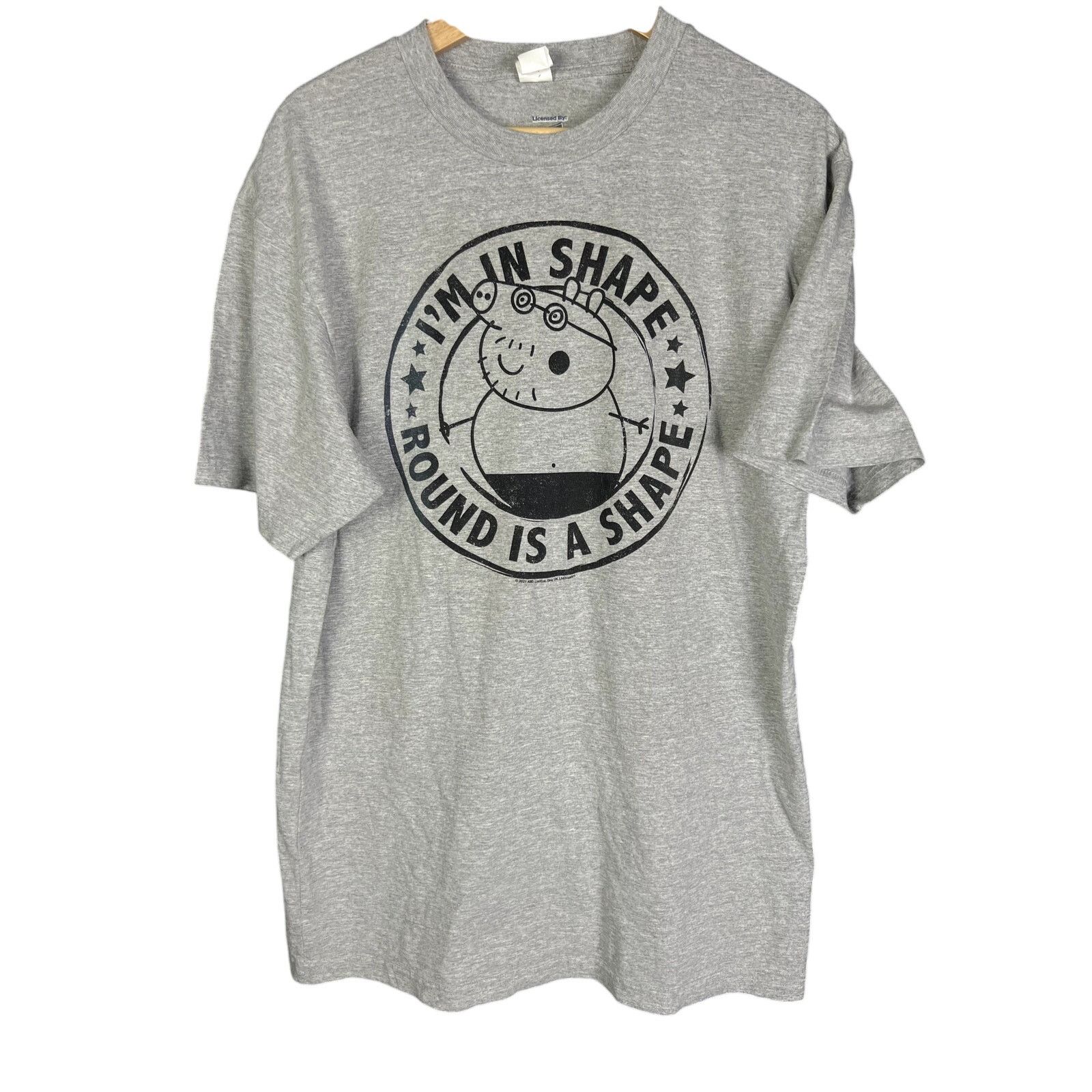 Gildan Men's Peppa the Pig Daddy Pig Round is A Shape T-Shirt - LT Size US L / EU 52-54 / 3 - 1 Thumbnail