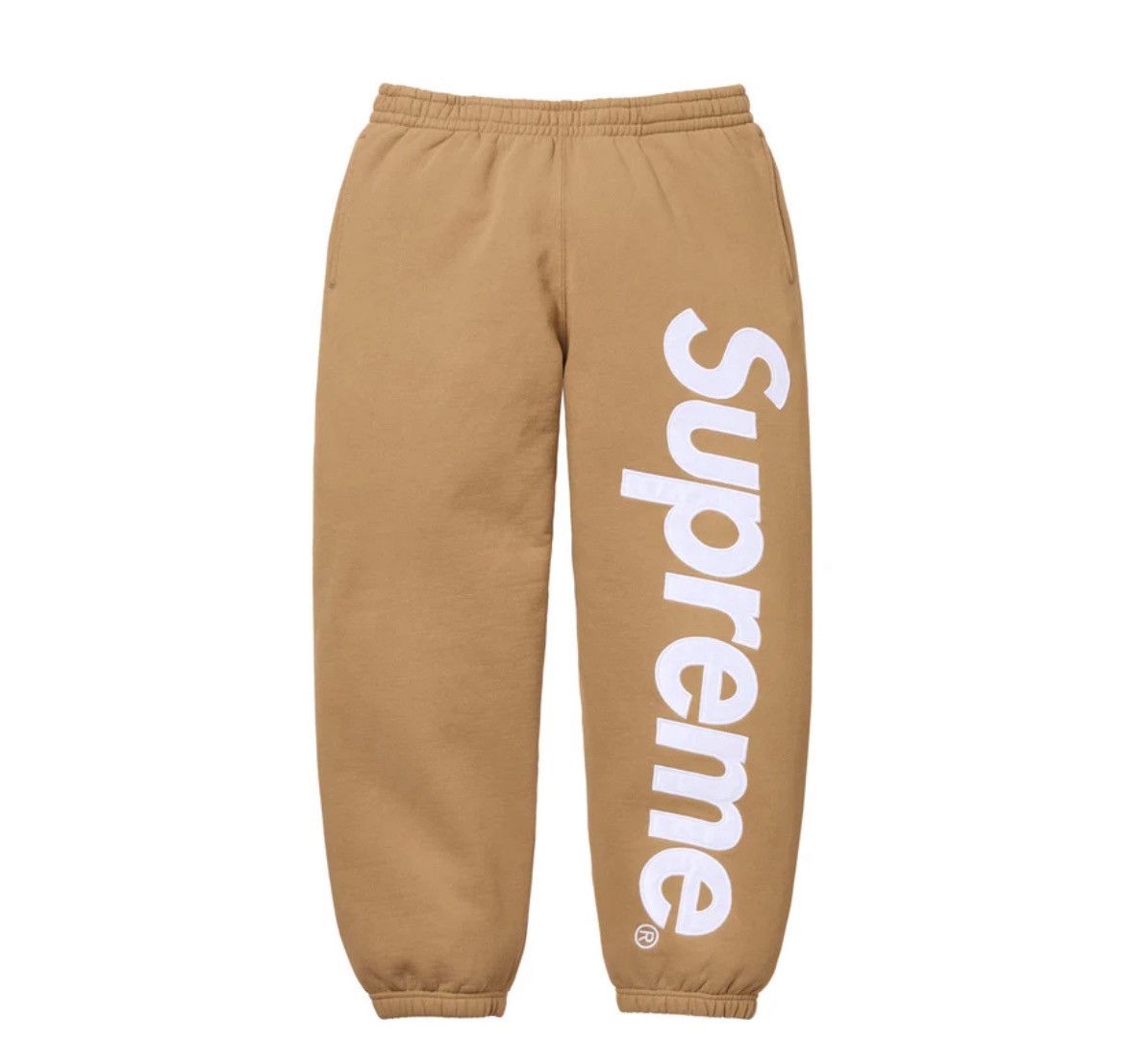 Supreme Supreme Satin Applique Sweatpant Tan FW25 Size US 32 / EU 48 - 1 Thumbnail