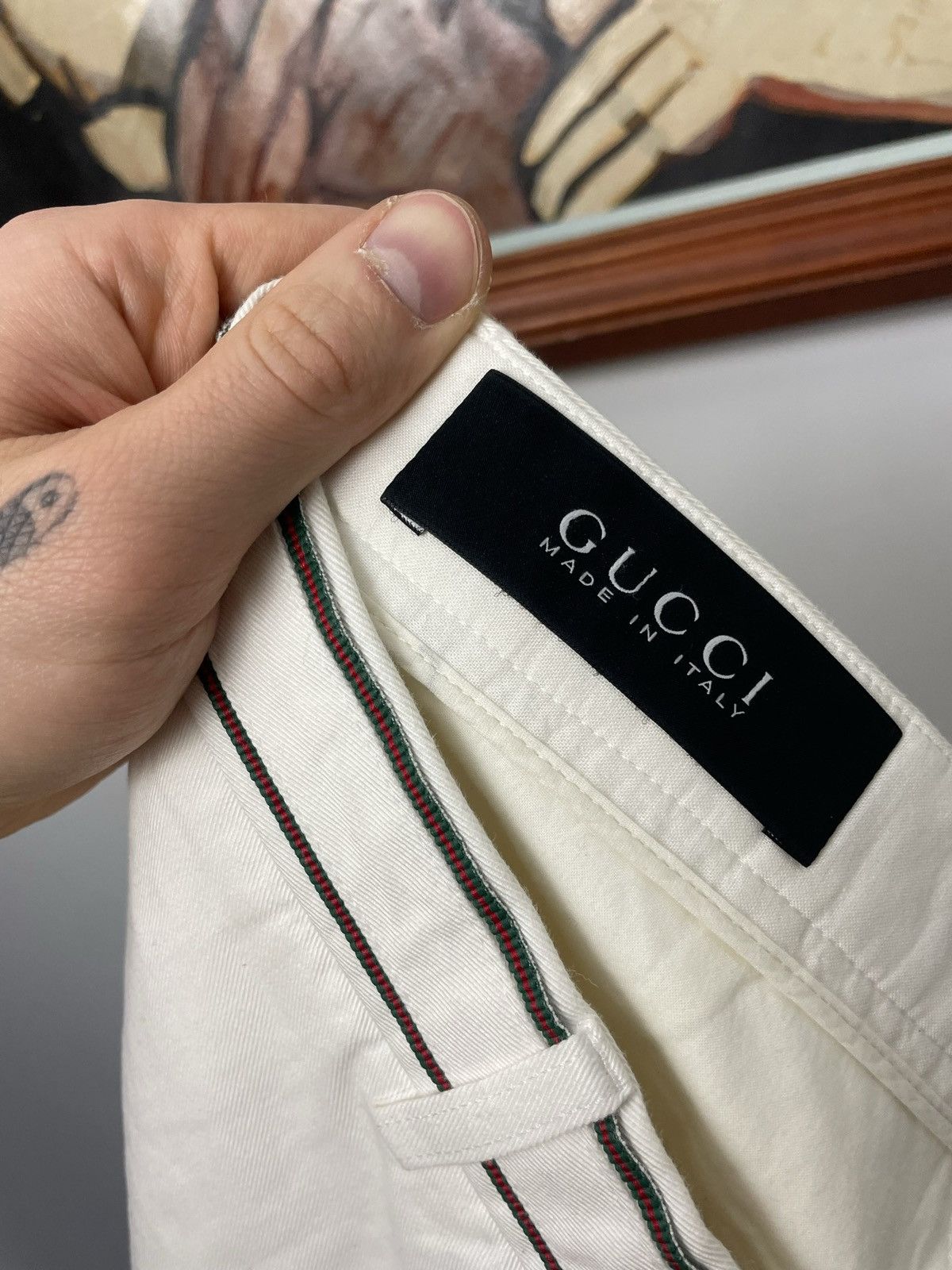 Gucci Vintage Y2k Gucci White Slim Skinny Pant Luxury Designer Size US 33 - 3 Thumbnail