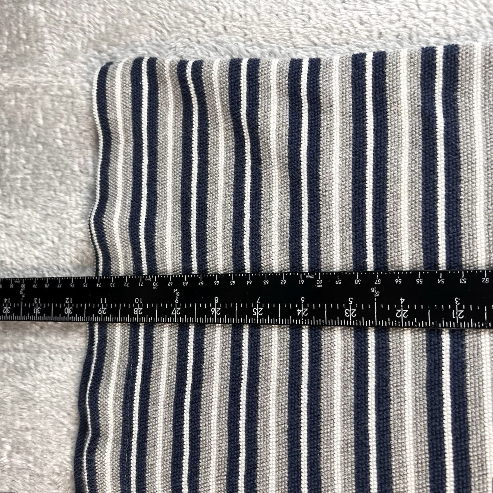 Levi's Levi's T-Shirt Crew Neck Men L White Gray Blue Striped Short Sleeve Classic Outdoor Waffle Knit Size US L / EU 52-54 / 3 - 6 Thumbnail