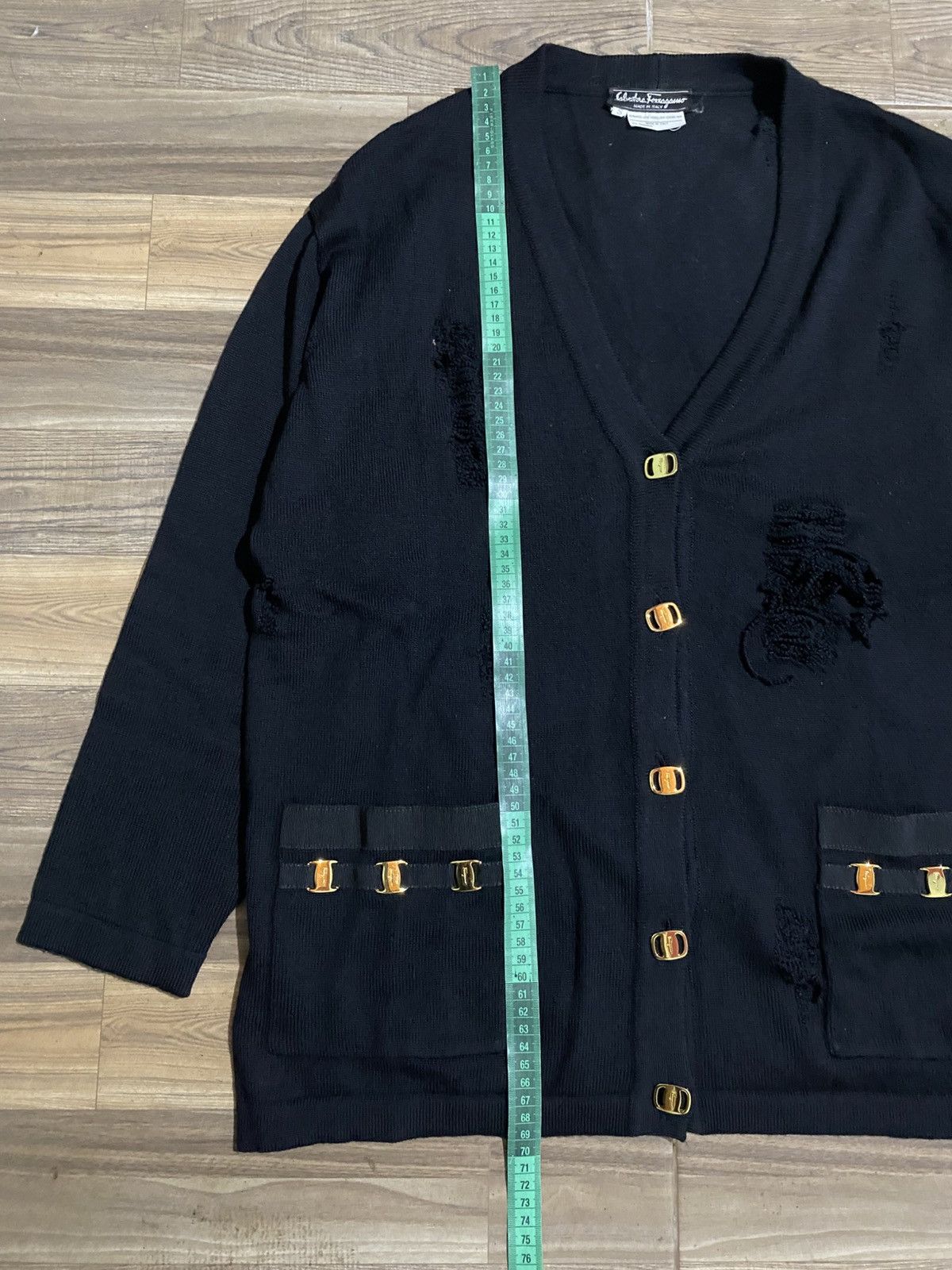 Designer × Salvatore Ferragamo × Vintage SALVATORE FERRAGAMO CARDIGAN DISTRESSED Size S / US 4 / IT 40 - 11 Thumbnail