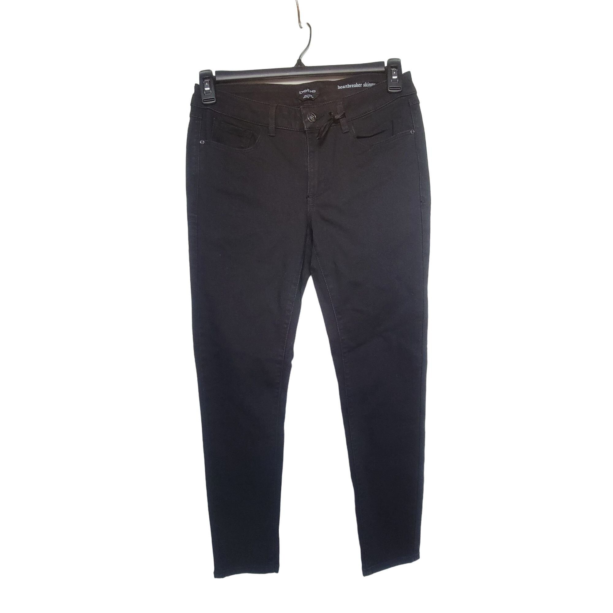 Bebe 🤩Women's skinny Jeans Bebe Sz 28 heartbreaker Black Denim P Size 30" / US 8 / IT 44 - 3 Thumbnail