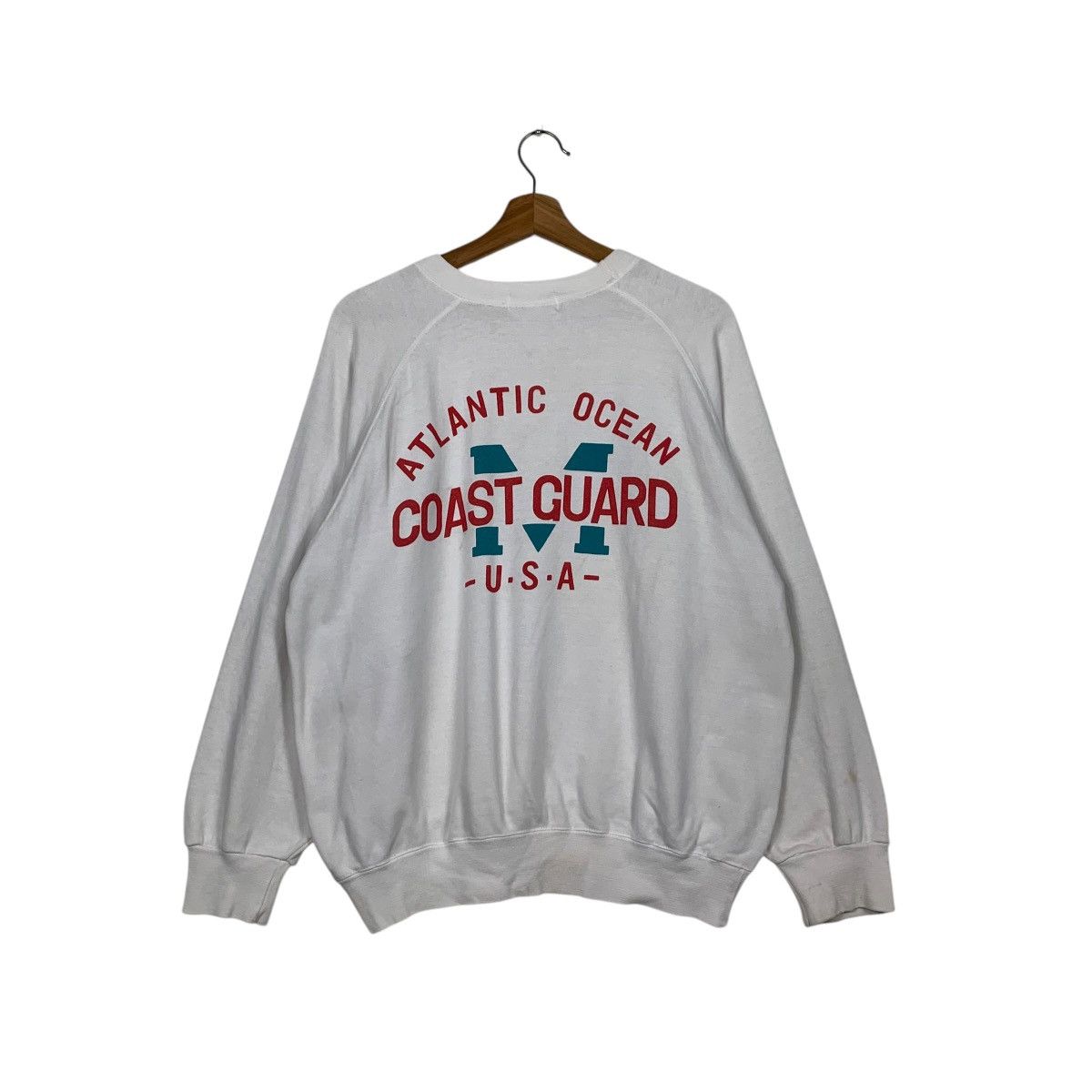 Vintage 90’s Atlantic Ocean Coast Guard Usa Sweatshirt #2546-C115 Size US M / EU 48-50 / 2 - 1 Thumbnail