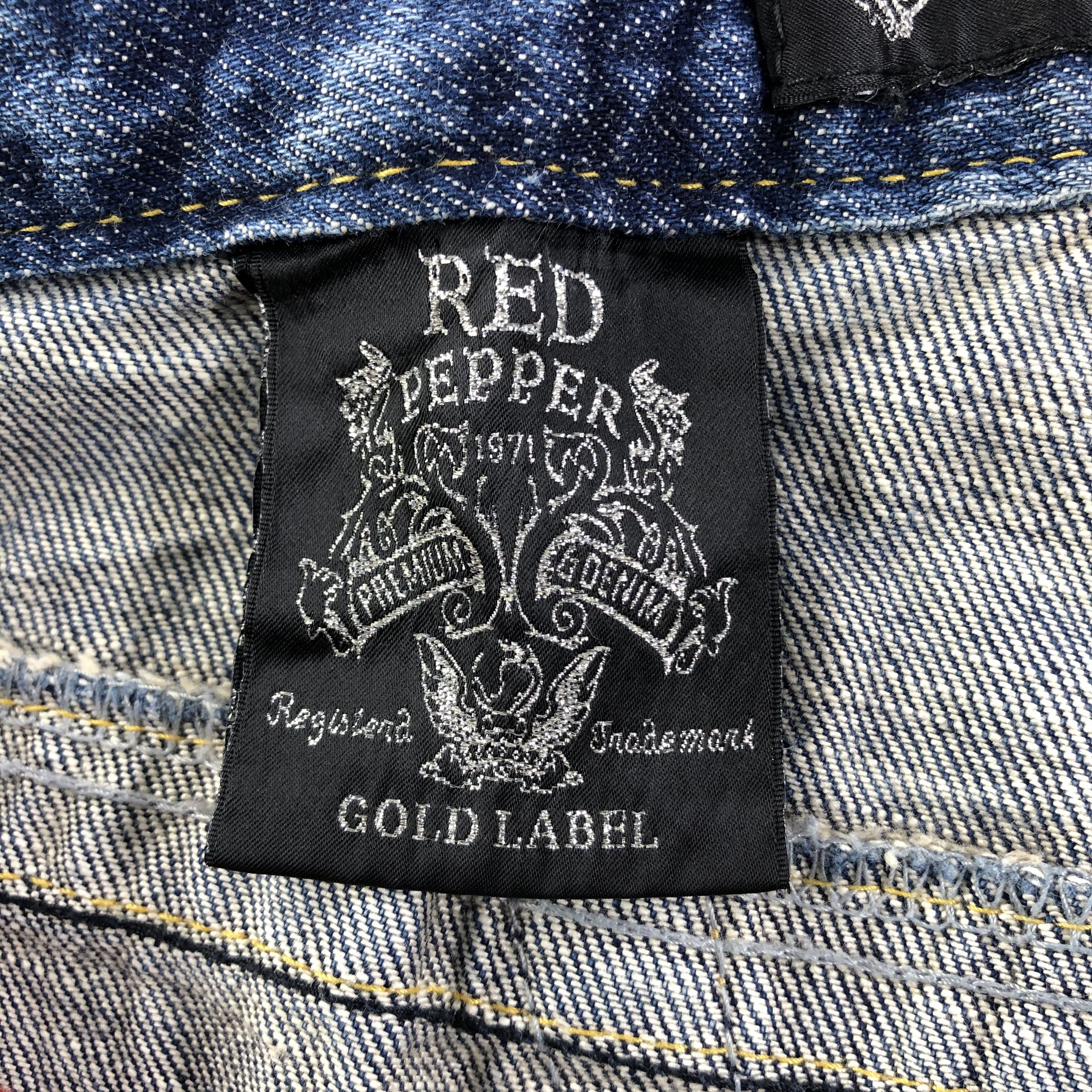 Japanese Brand Red Pepper Jeans Faded Blue Distressed Denim KJ1744 Size US 32 / EU 48 - 9 Thumbnail