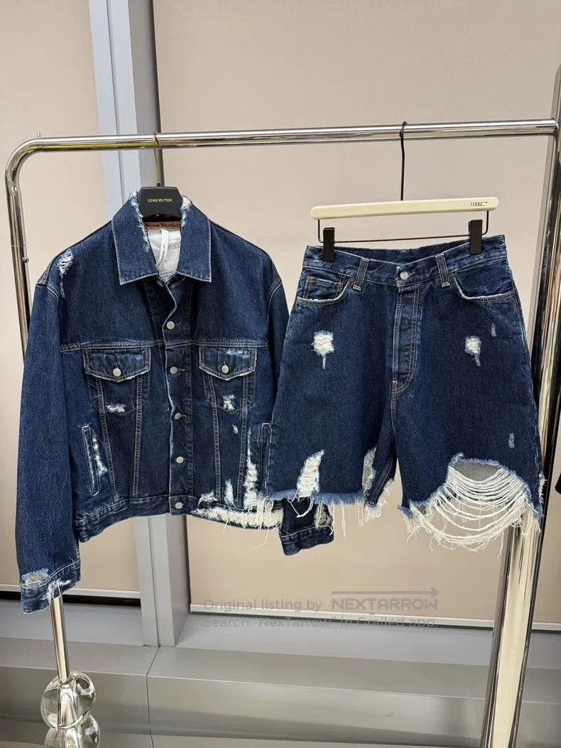 Acne Studios Acne Studios FW24 Distressed Denim Jacket. Size US XXS / EU 40 - 6 Thumbnail