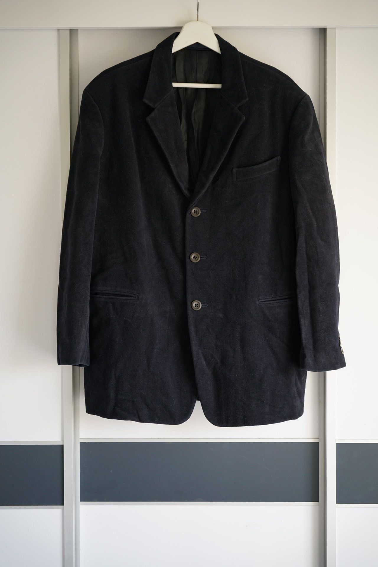 image of Yohji Yamamoto Y's For Men Velvet Wool Suit in Black (Size Medium)