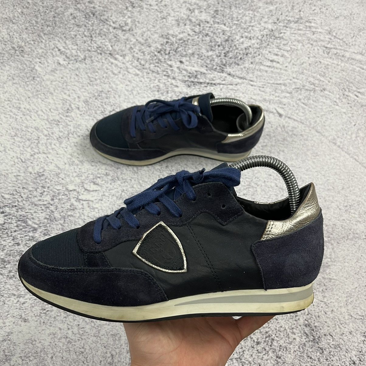 Designer × Philippe Model Philippe Model sneakers spry blue silver 38 luxury Size US 7.5 / IT 37.5 - 5 Thumbnail