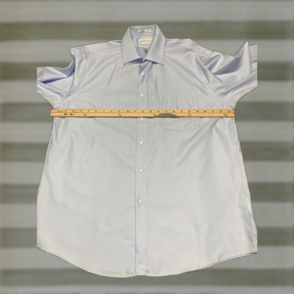 Van Heusen Van Heusen Blue Long Sleeve Men's Dress Shirt Wrinkle Free Fitted 16 1/2 32/33 Size 42R - 1 Thumbnail