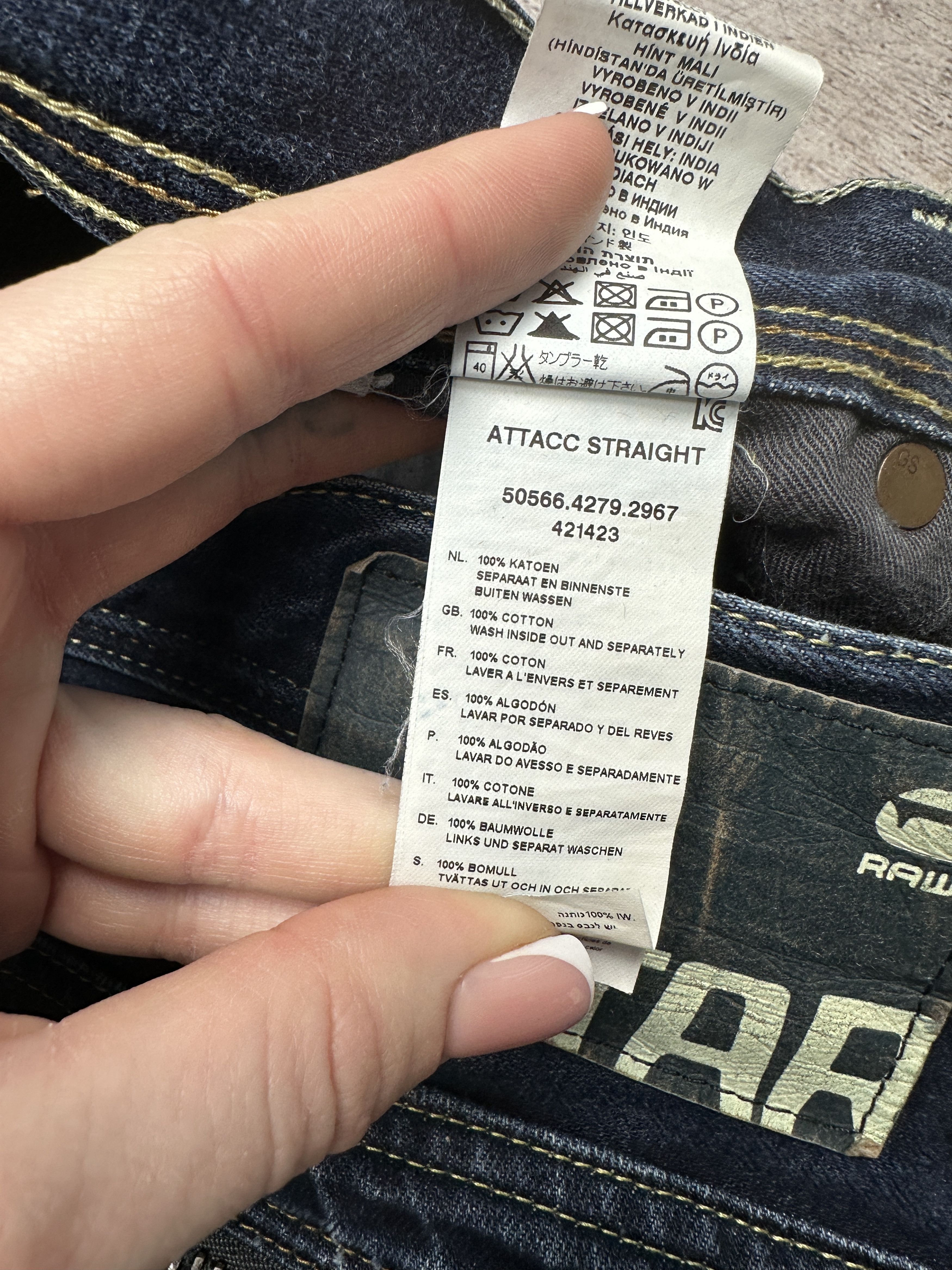 G-Star G Star Raw Mens Attacc Straight Denim Pants Jeans Size US 36 / EU 52 - 8 Thumbnail
