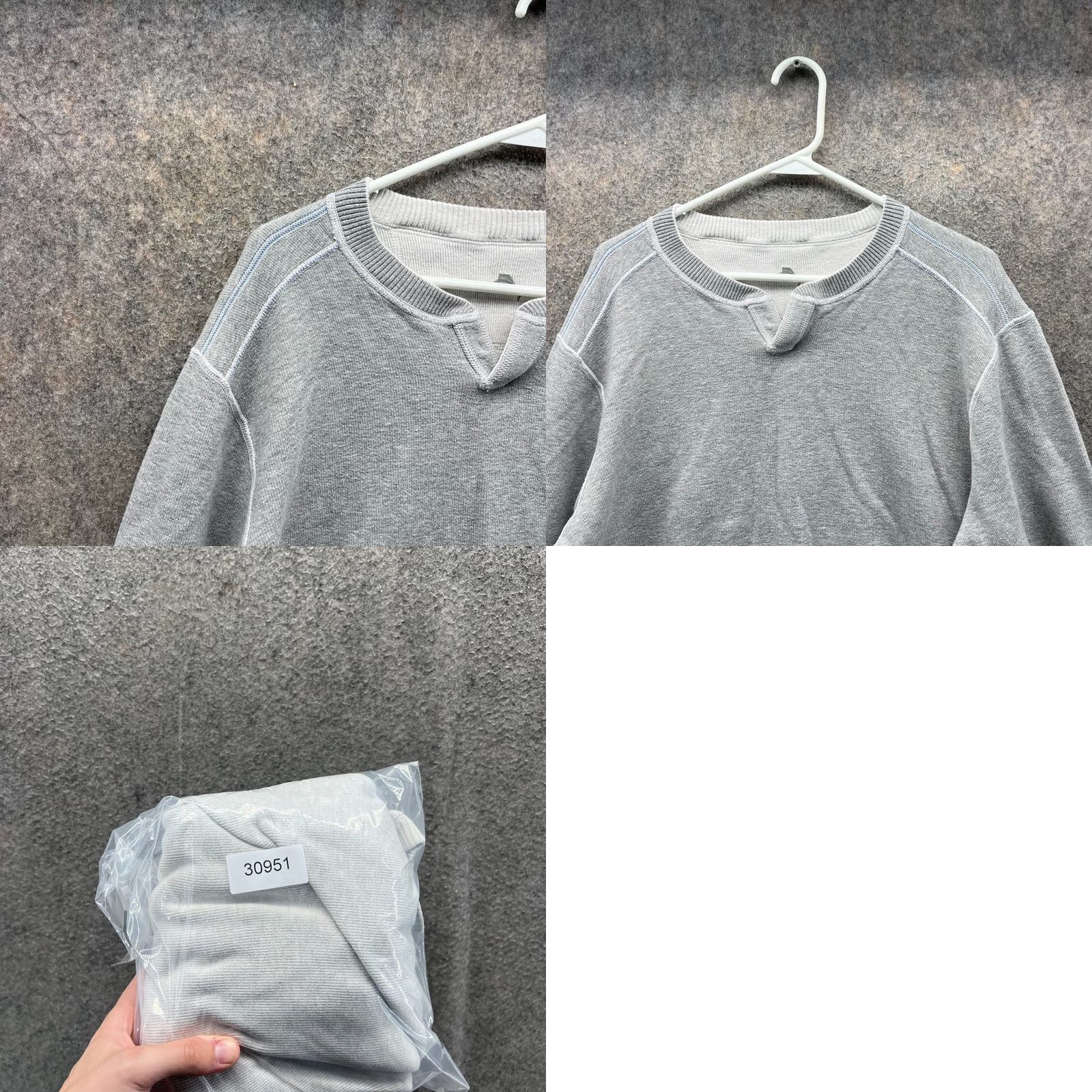Tommy Bahama VINTAGE Tommy Bahama Sweater Mens M Gray Reversible Fleece Cotton Pullover Long Sleeve Size US M / EU 48-50 / 2 - 8 Thumbnail