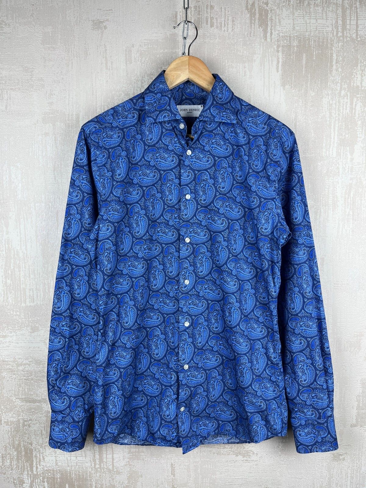 Other John Henric Sweden Paisley Pattern Dress Shirt Button Up Size US M / EU 48-50 / 2 - 3 Thumbnail