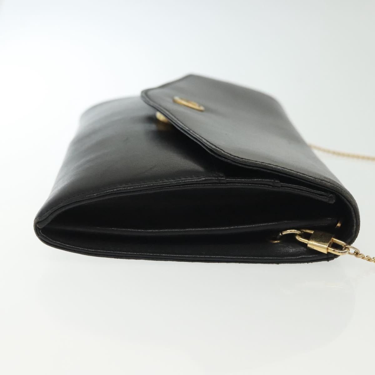 Dior DIOR Chain Shoulder Bag Leather Black Gold Size ONE SIZE - 4 Thumbnail