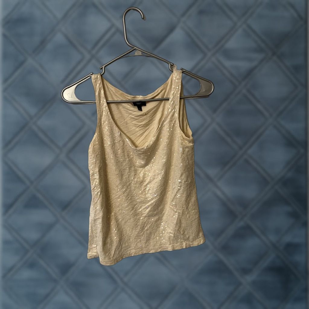Talbots Talbots Tank Women Sleeveless Sequin Beige Petite P PP Size XXS / US 00 / IT 34 - 1 Thumbnail