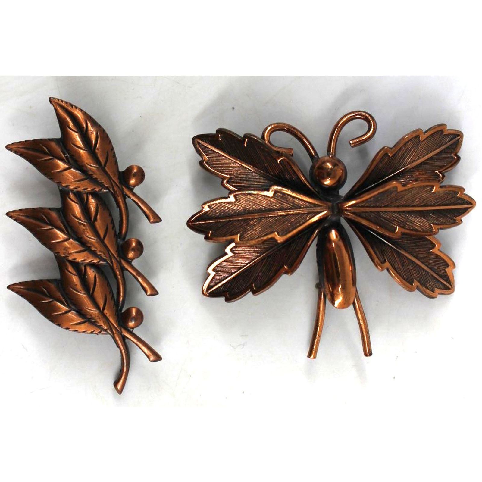 Other Two Vintage Copper Brooch Pin Flying Insect Butterfly Size ONE SIZE - 2 Thumbnail