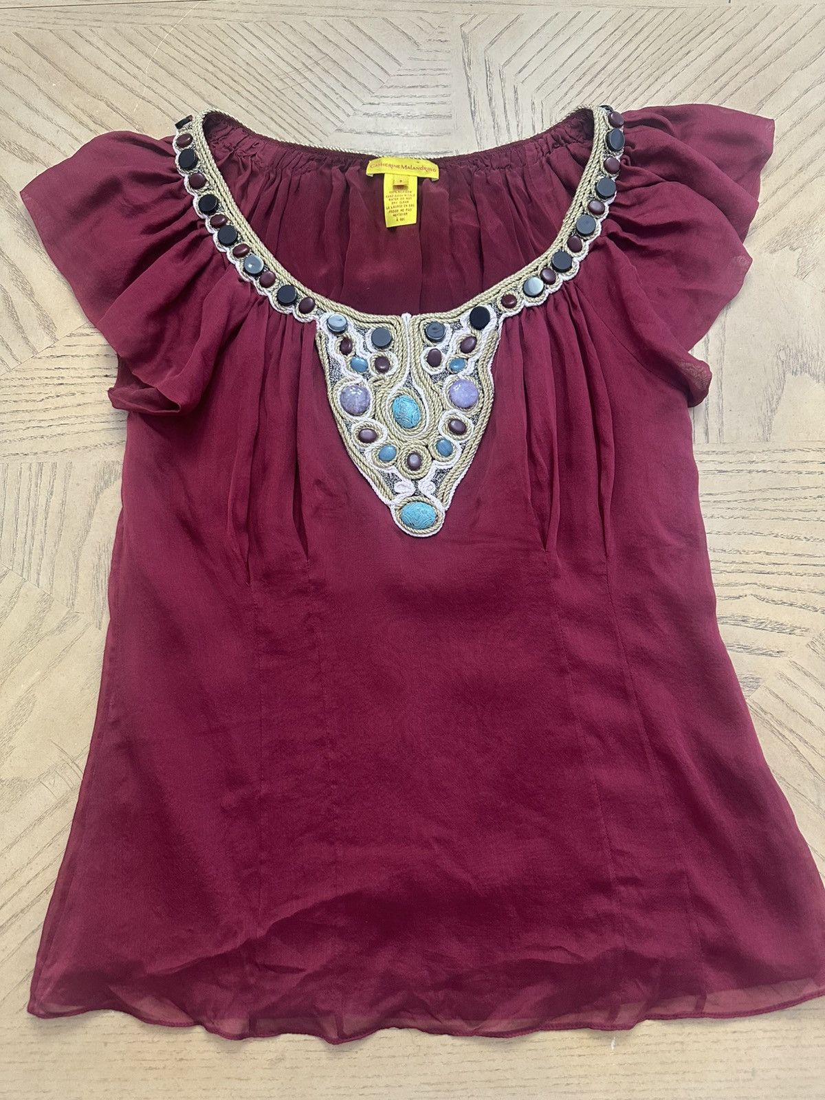 Other CATHERINE MALANDRINO Vintage heavily adorned silk top Size M / US 6-8 / IT 42-44 - 2 Thumbnail