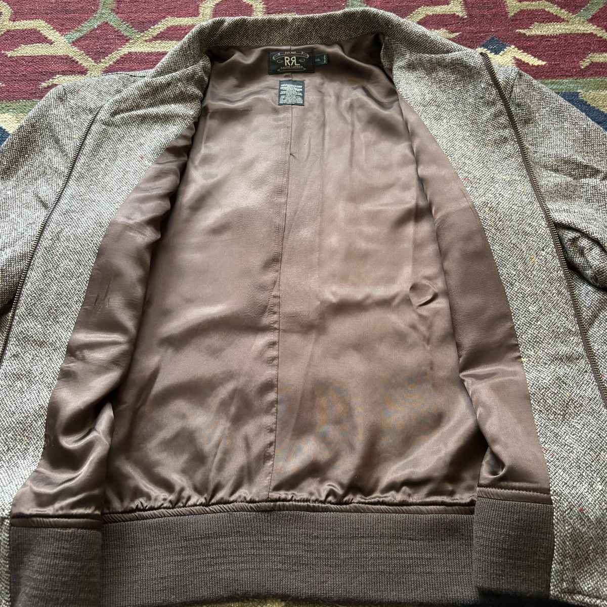 RRL Ralph Lauren Vintage 90s RRL Tweed Speckled Bomber Flap Pocket Boxy Crop Size US XXL / EU 58 / 5 - 7 Thumbnail