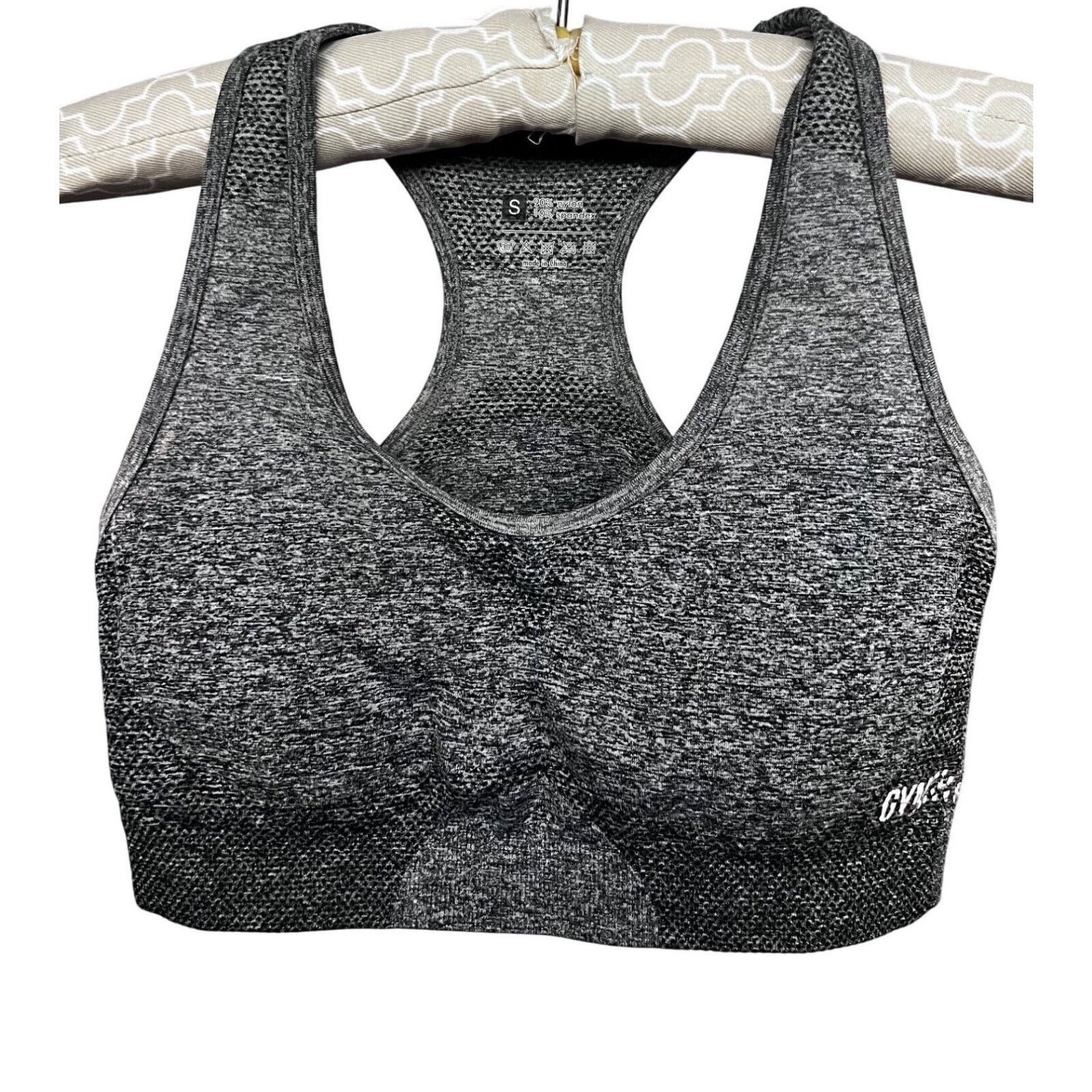 Gymshark Gymshark Gray Padded Racerback Sports Bra Small Stretch Size ONE SIZE - 1 Thumbnail