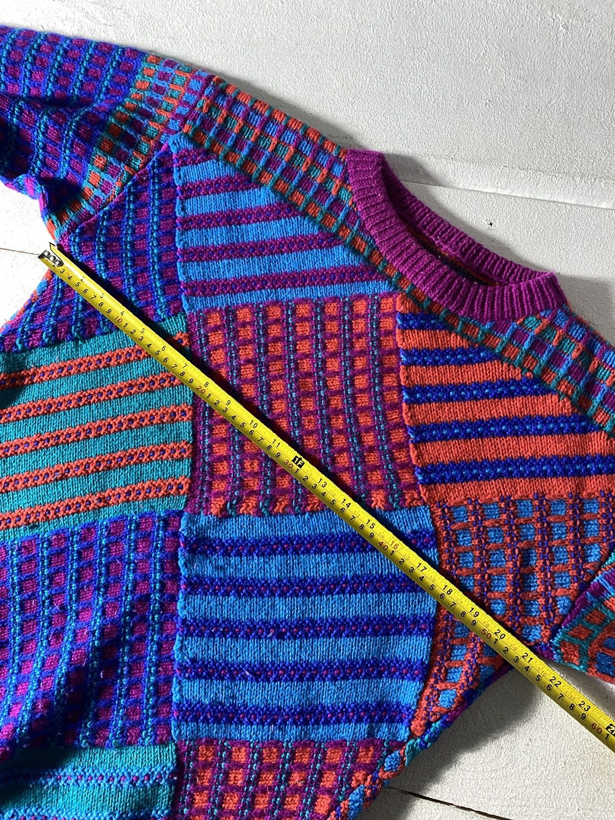 Designer × Japanese Brand × Vintage Vintage 90s Pachwork Knitted Sweater Coogi Style Size US M / EU 48-50 / 2 - 5 Thumbnail